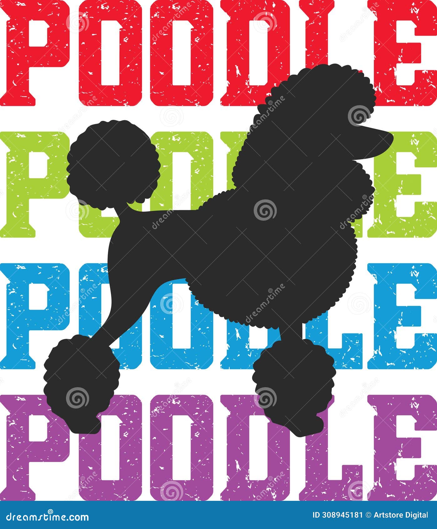 Poodle Color, Dog Paw, Dog, Animal, Pet, Vector Illustration File Stock