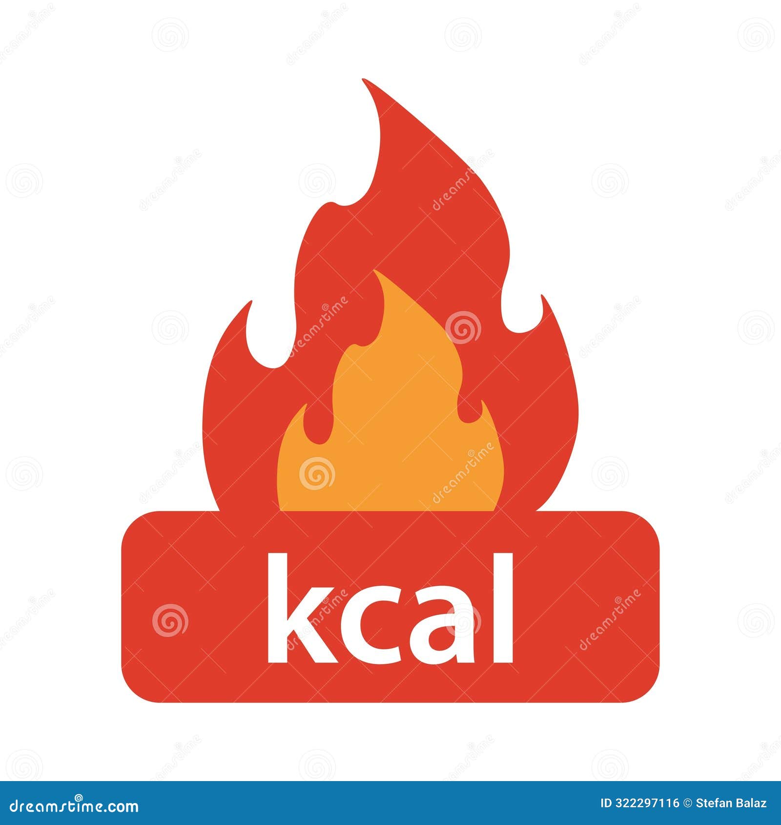 Energy Fat Burn Kcal Fire Icon. Kilocalorie Redorange Logo Vector