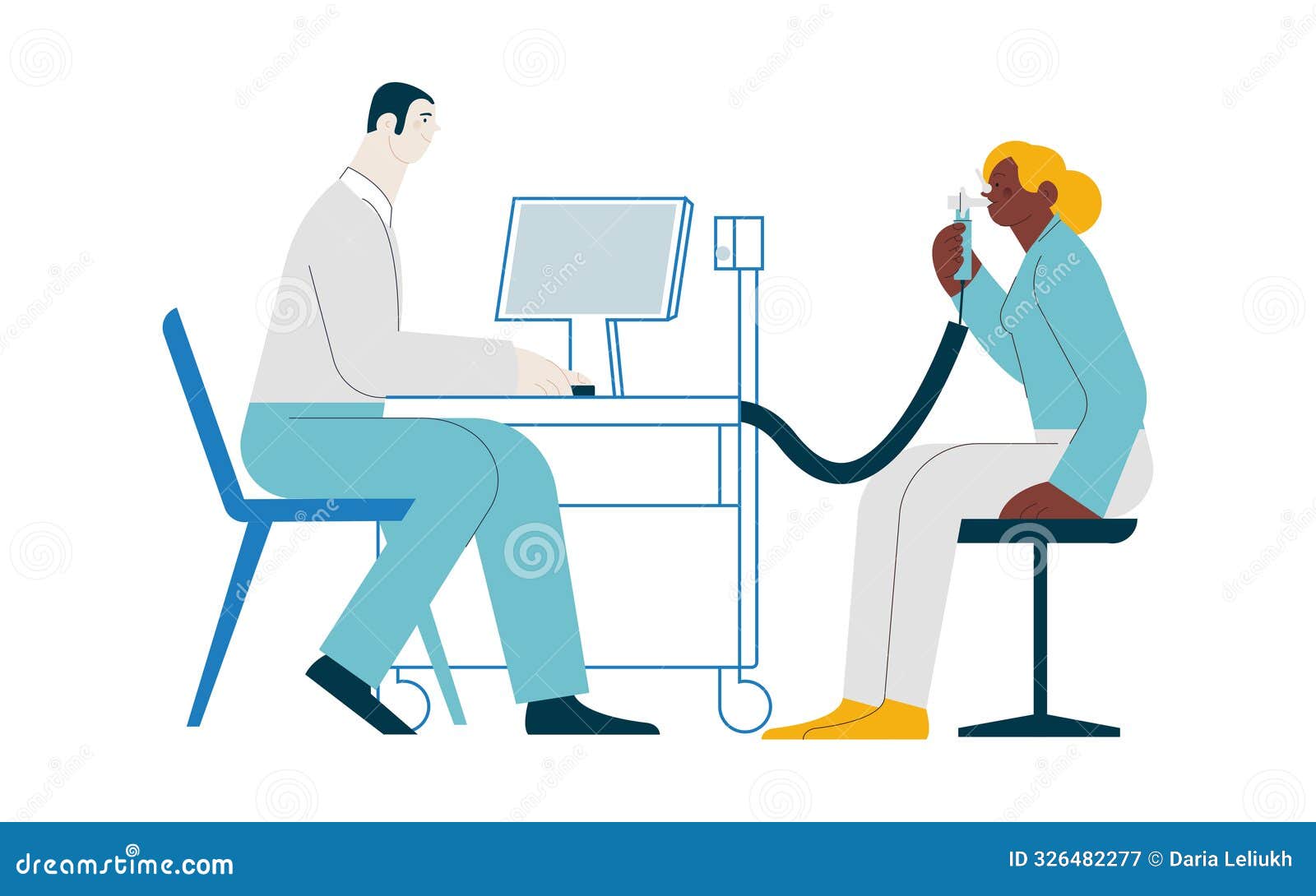 Pulmonary Function Test Medical Specialist With Dark Skin Tone Female pulmonary-function-test-medical-specialist-with-dark-skin-tone-female