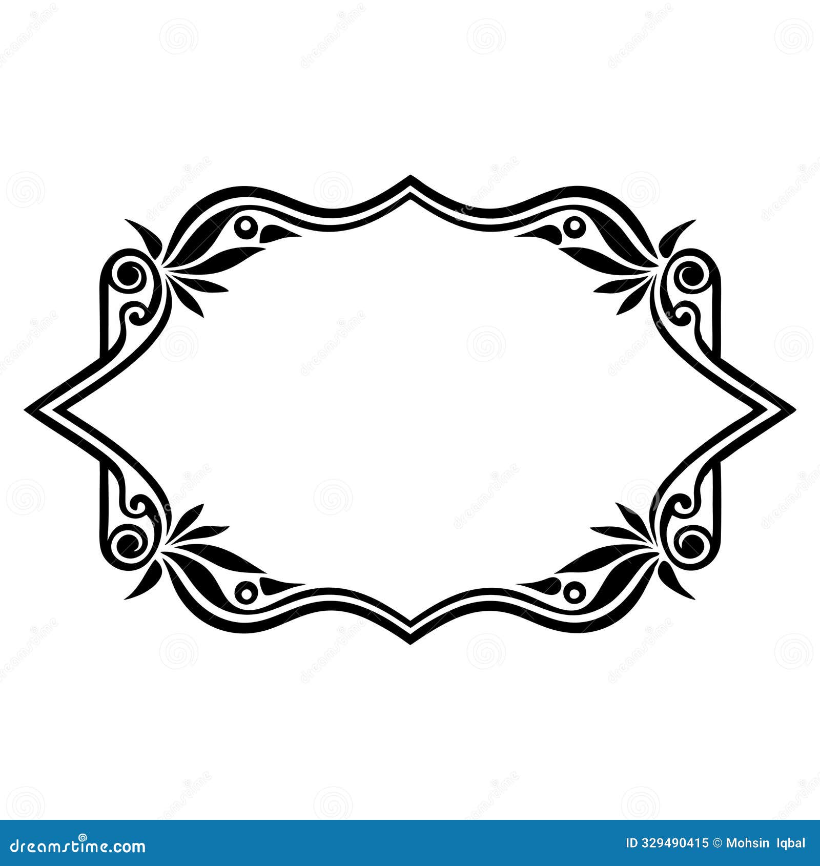 Border Design Clipart Decorative - Border Design Clipart Black and White  Stock Vector - Illustration of design, white: 329490415, image size:1600x1690