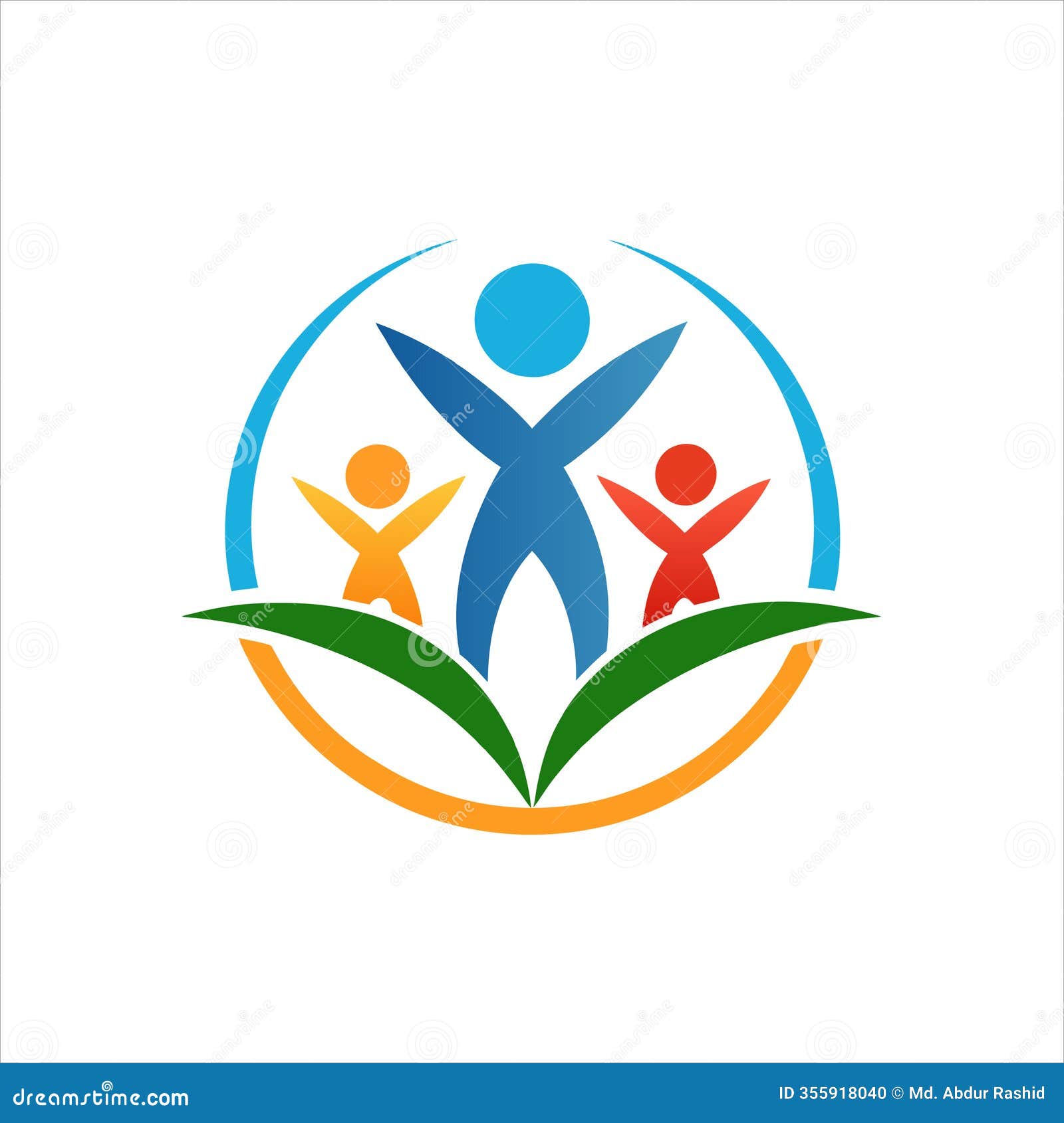 creative-family-unity-logo-vector-on-white-background-stock-vector