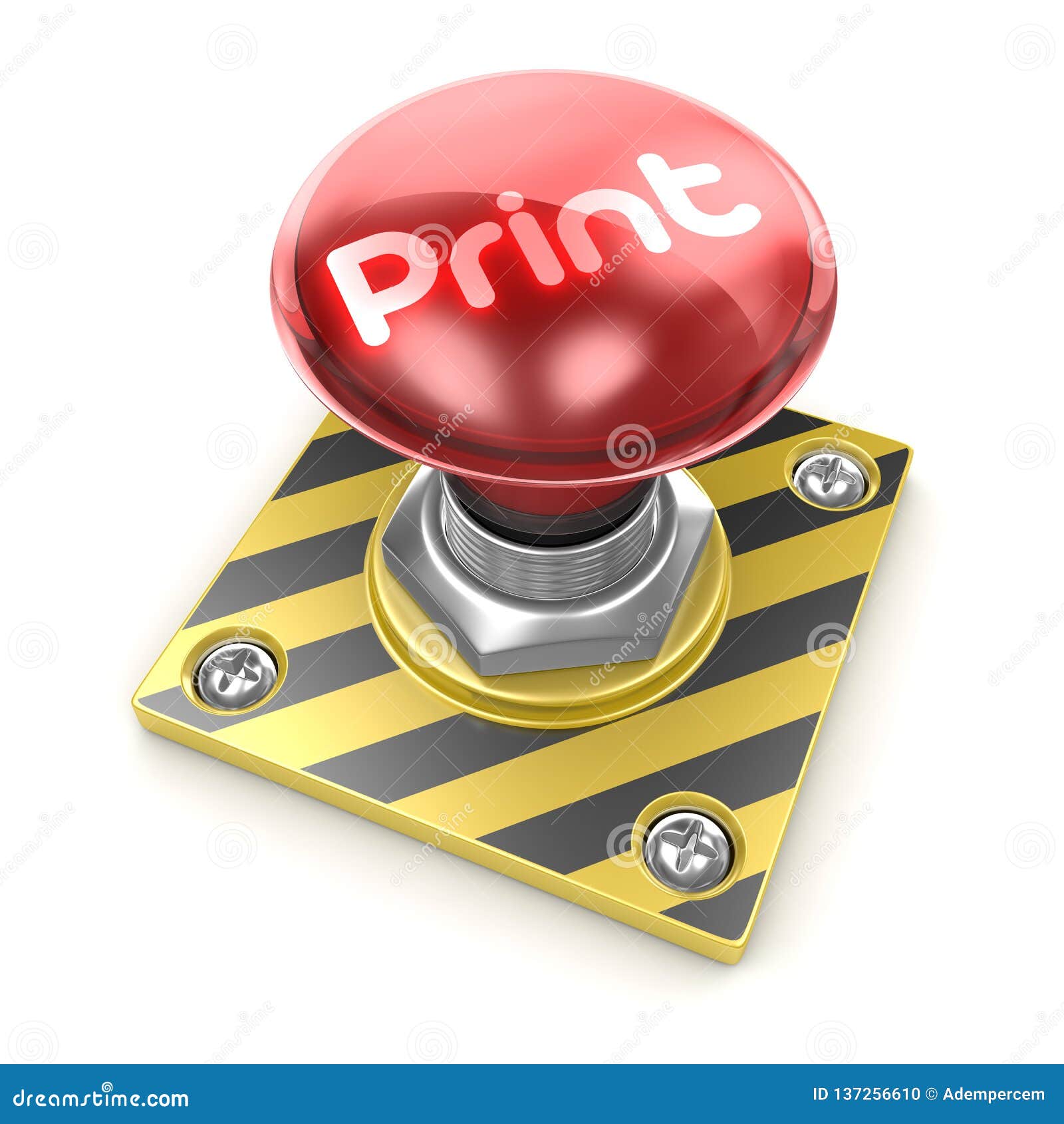 Print button stock illustration illustration of yellow 137256610