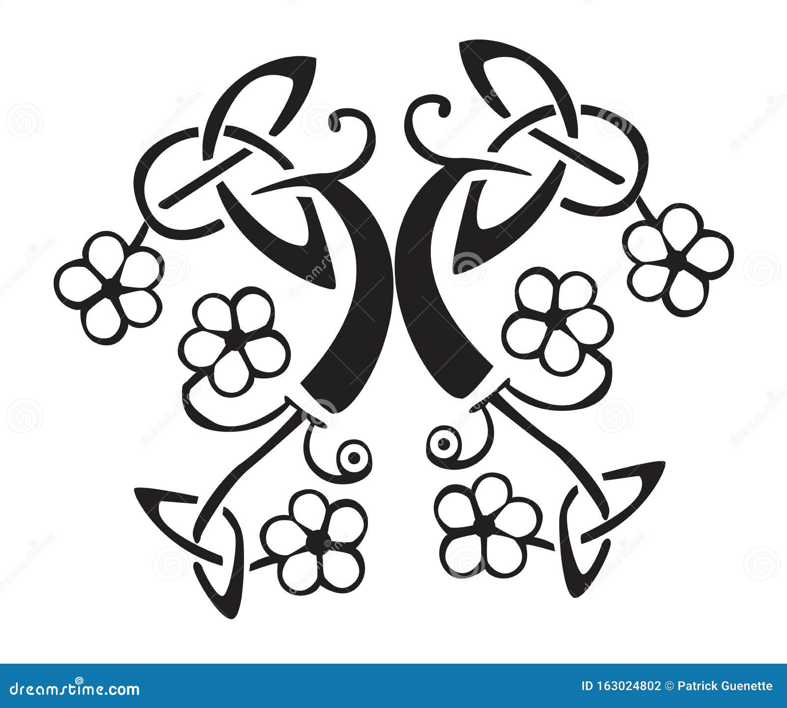 Celtic flower design stock vector. Illustration of knot 163024802