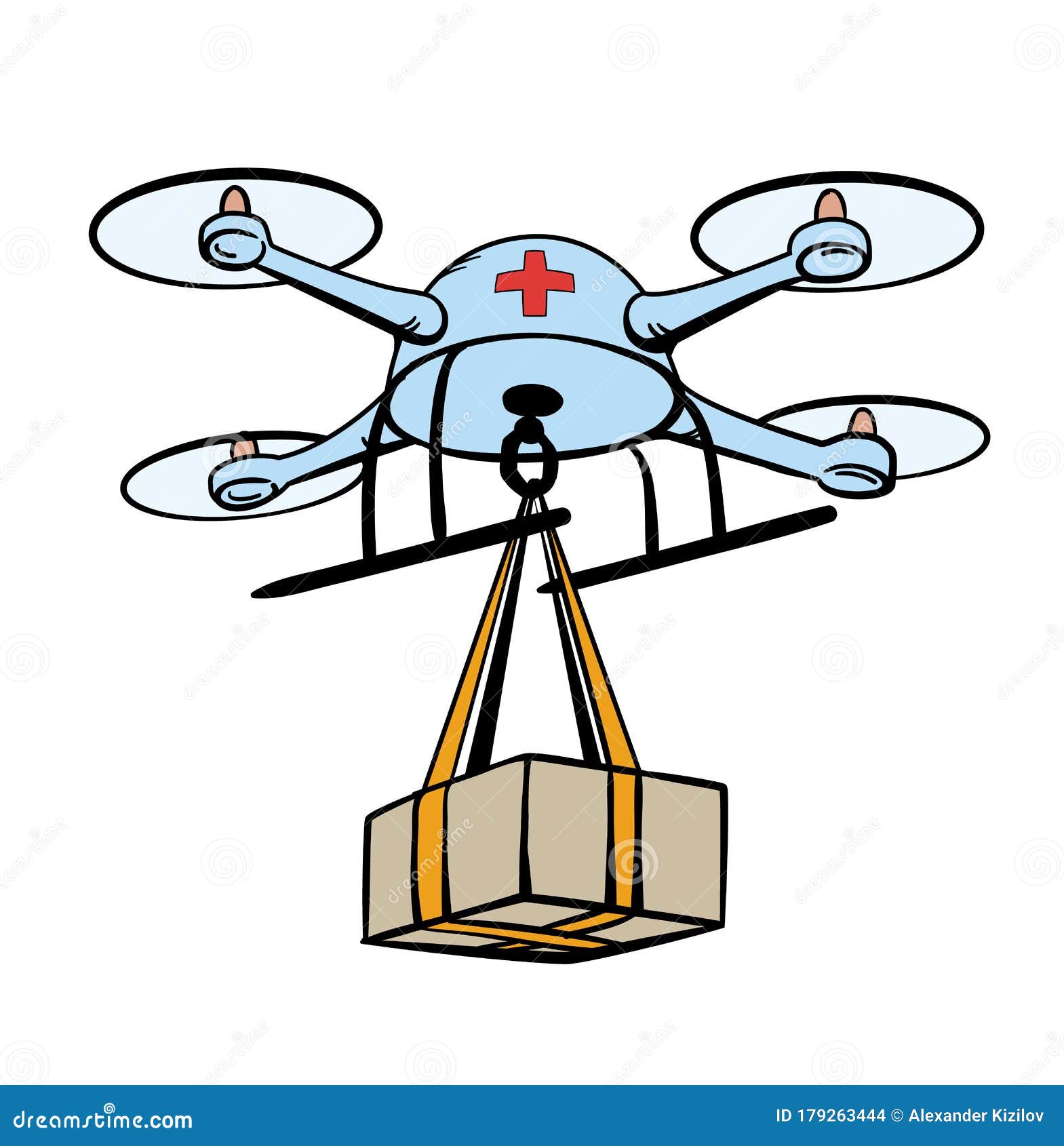 Copter Delivering Medicines. Contactless Delivery Stock Vector ...