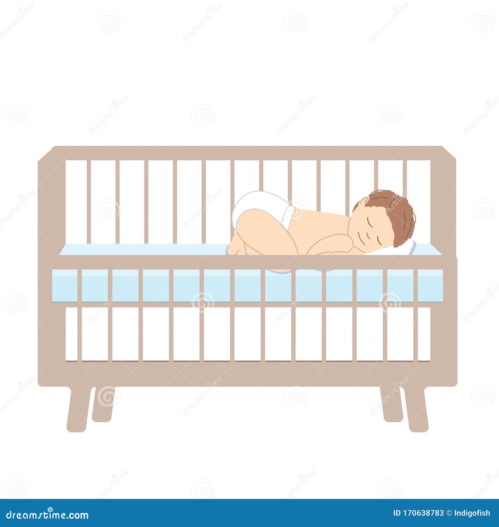 Cute Little Baby Sleep in Bed Stock Vector - Illustration of calm, crib: 170638783 Cute Little Baby Sleep in Bed Stock Vector - Illustration of calm, crib: 170638783