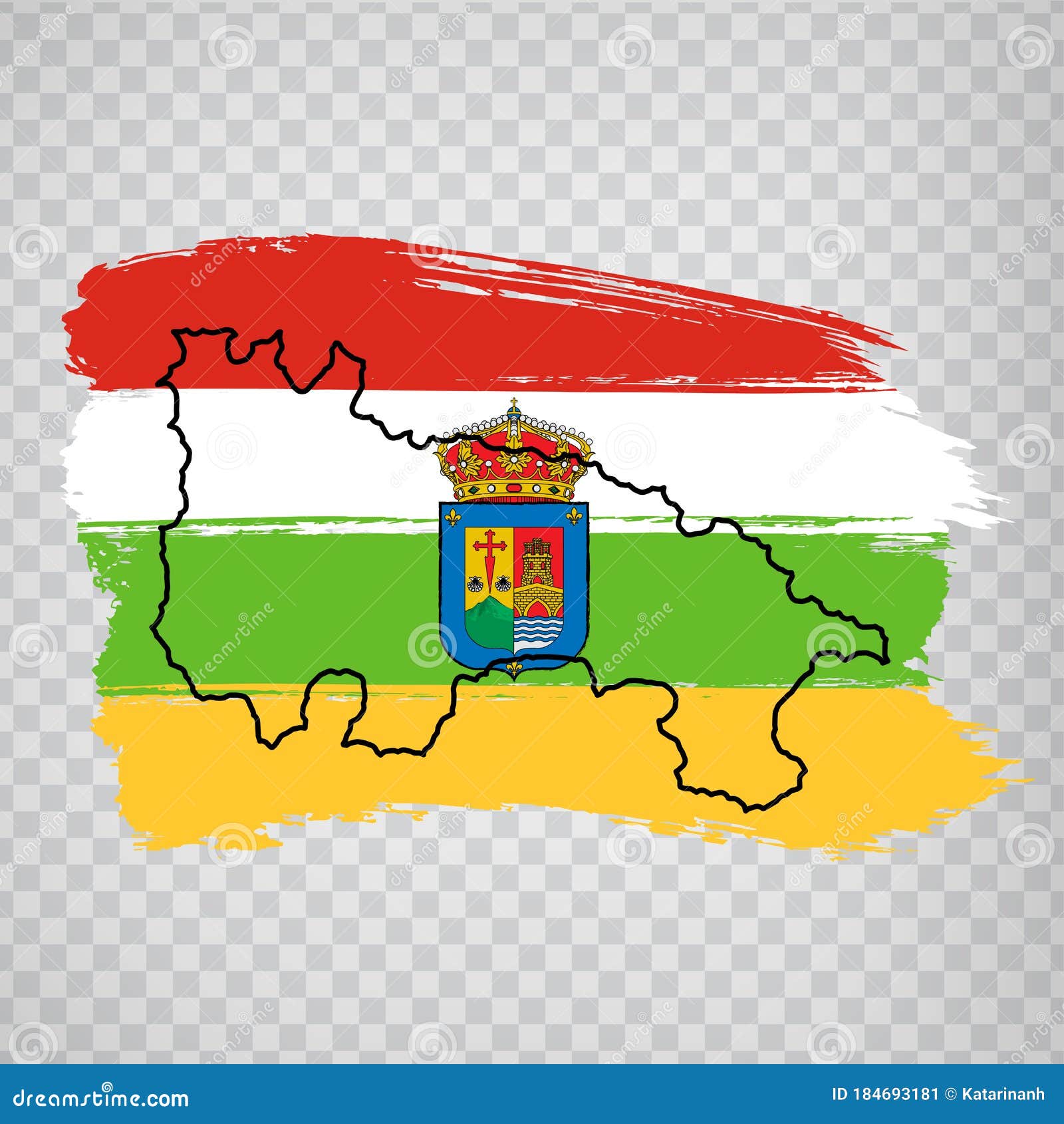 Flag Of Rioja From Brush Strokes Blank Map Of Rioja Kingdom Of Spain High Quality Map And Flag Rioja Stock Vector Illustration Of Landscape Card 184693181