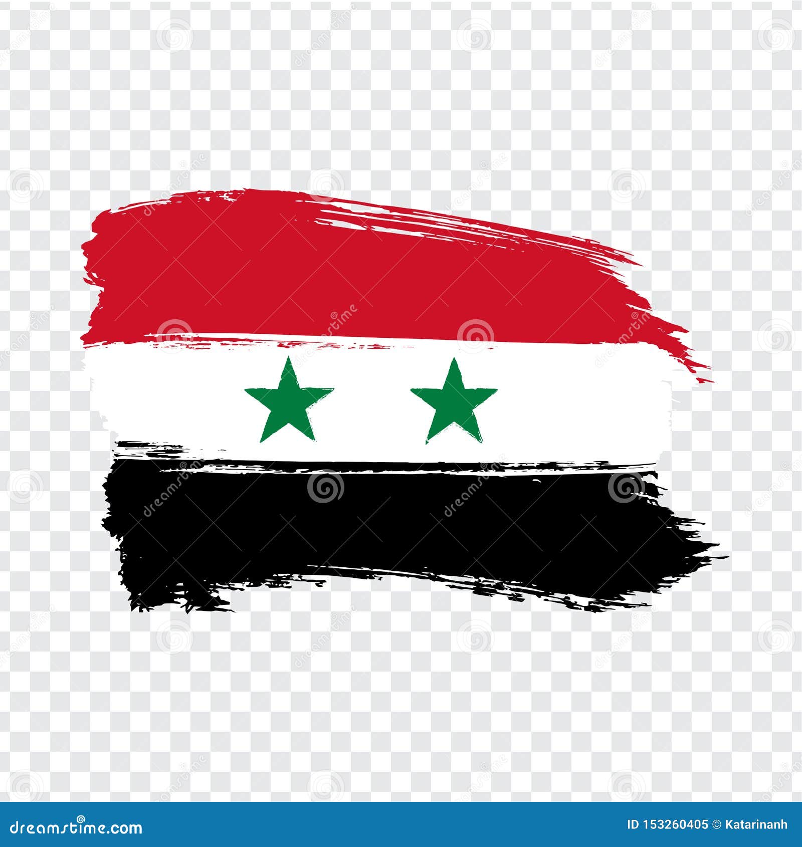 Flag Syria from Brush Strokes. Flag of Syrian Arab Republic on