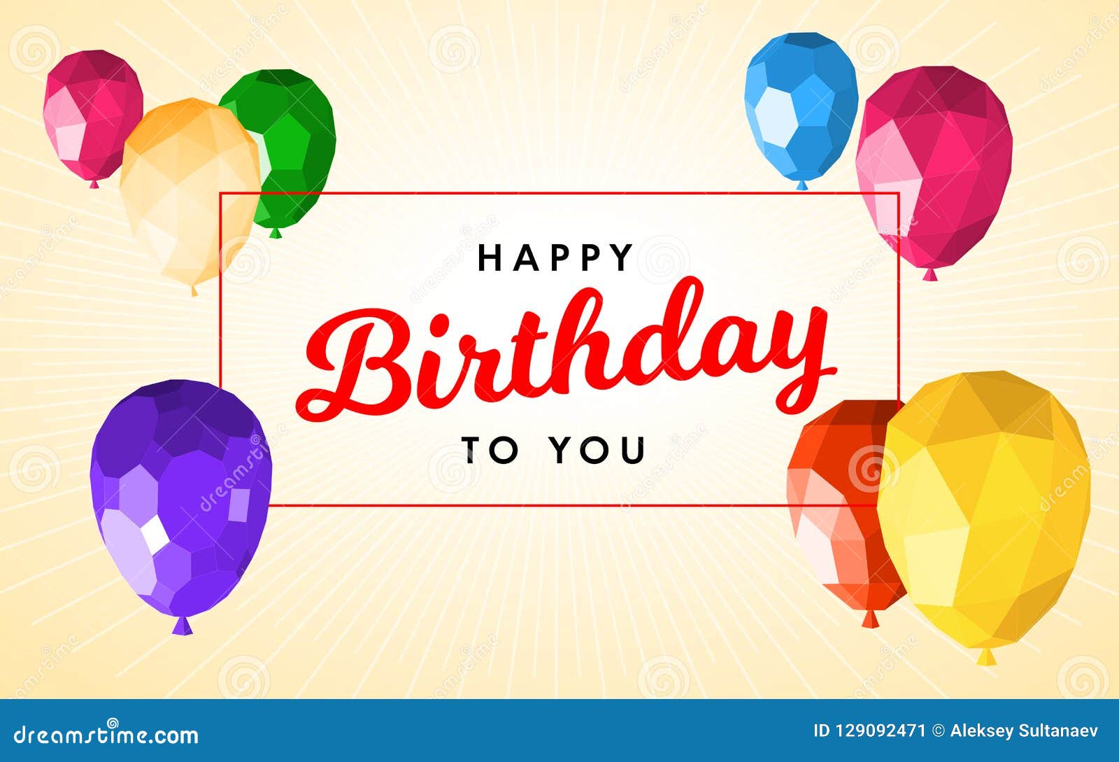 Happy Birthday Greeting Card Template Stock Vector - Illustration In Free Birthday Flyer Templates