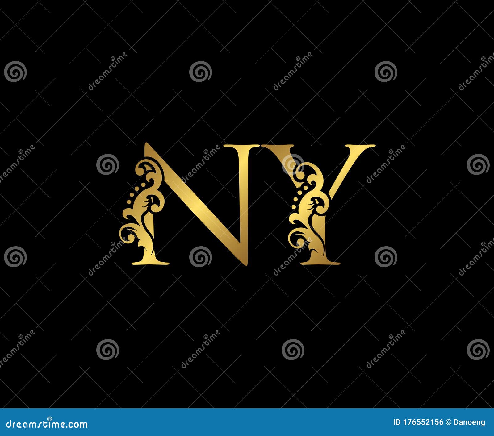 Golden Letter V Luxury Logo Icon, Vintage Gold E Letter Logo