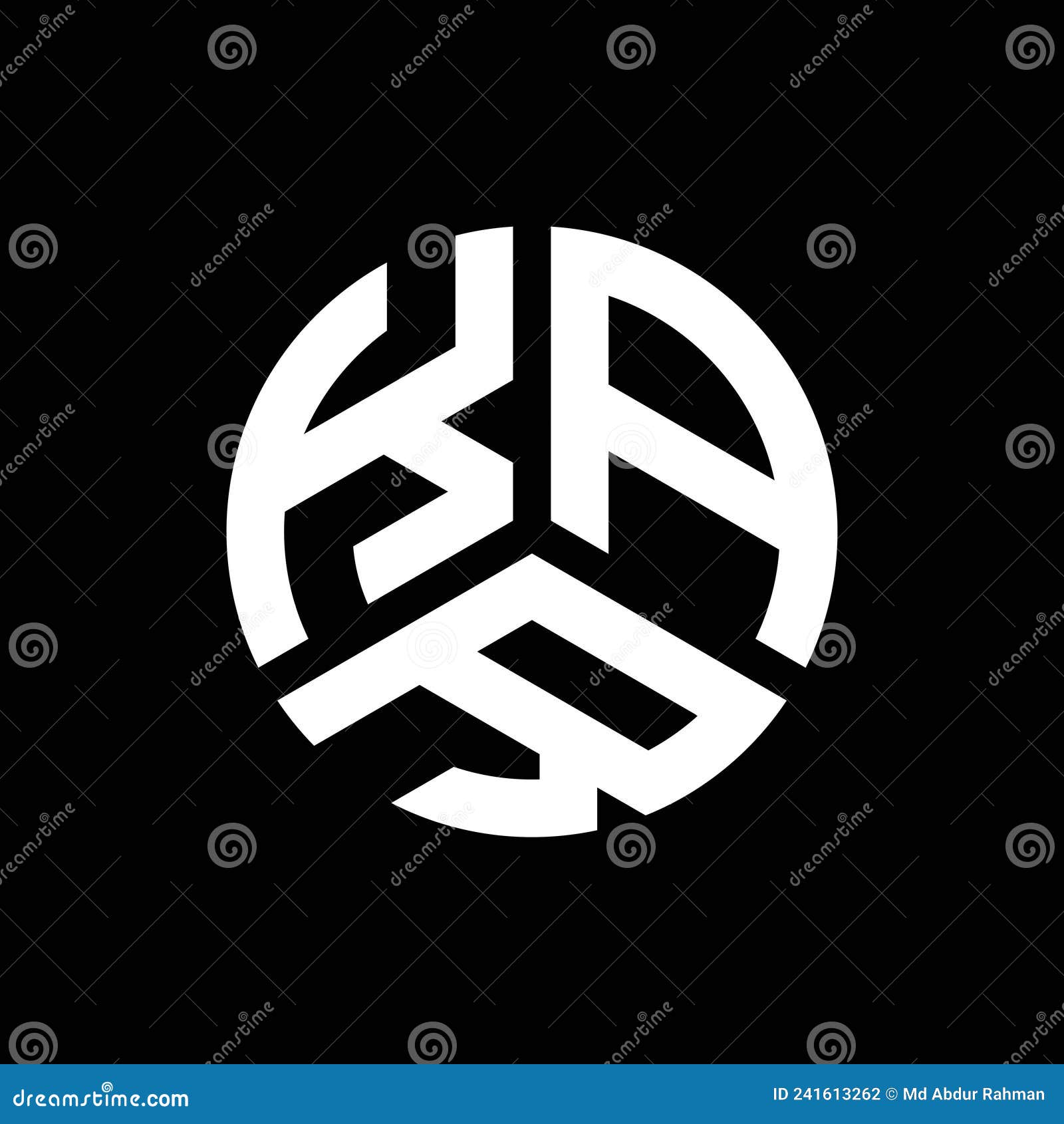 KAR Letter Logo Design on Black Background. Stock Vector Illustration