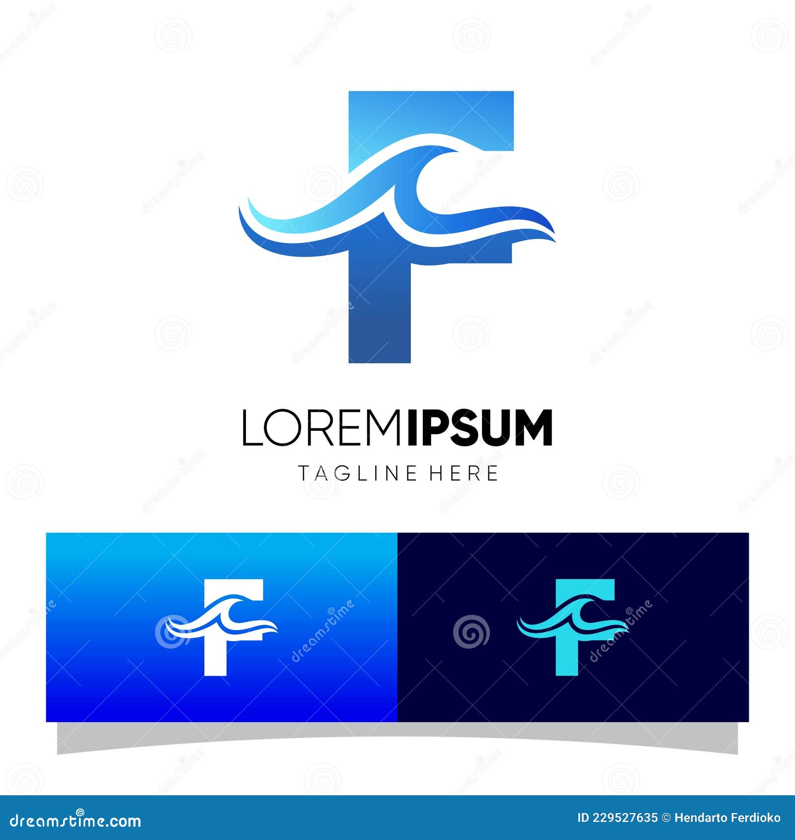 letter f water wave logo   icon graphic emblem 