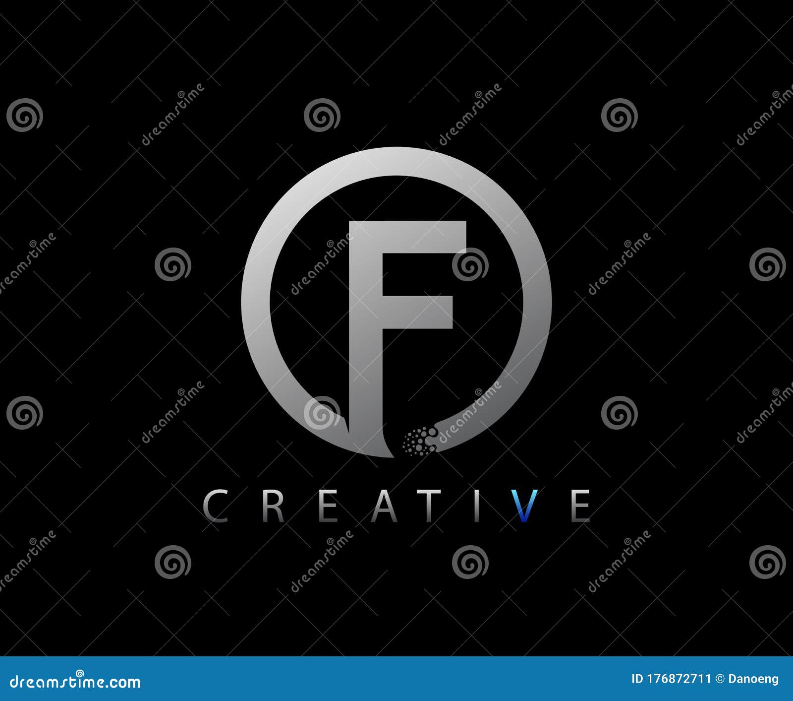 circle letter f network , technology and digital logo
