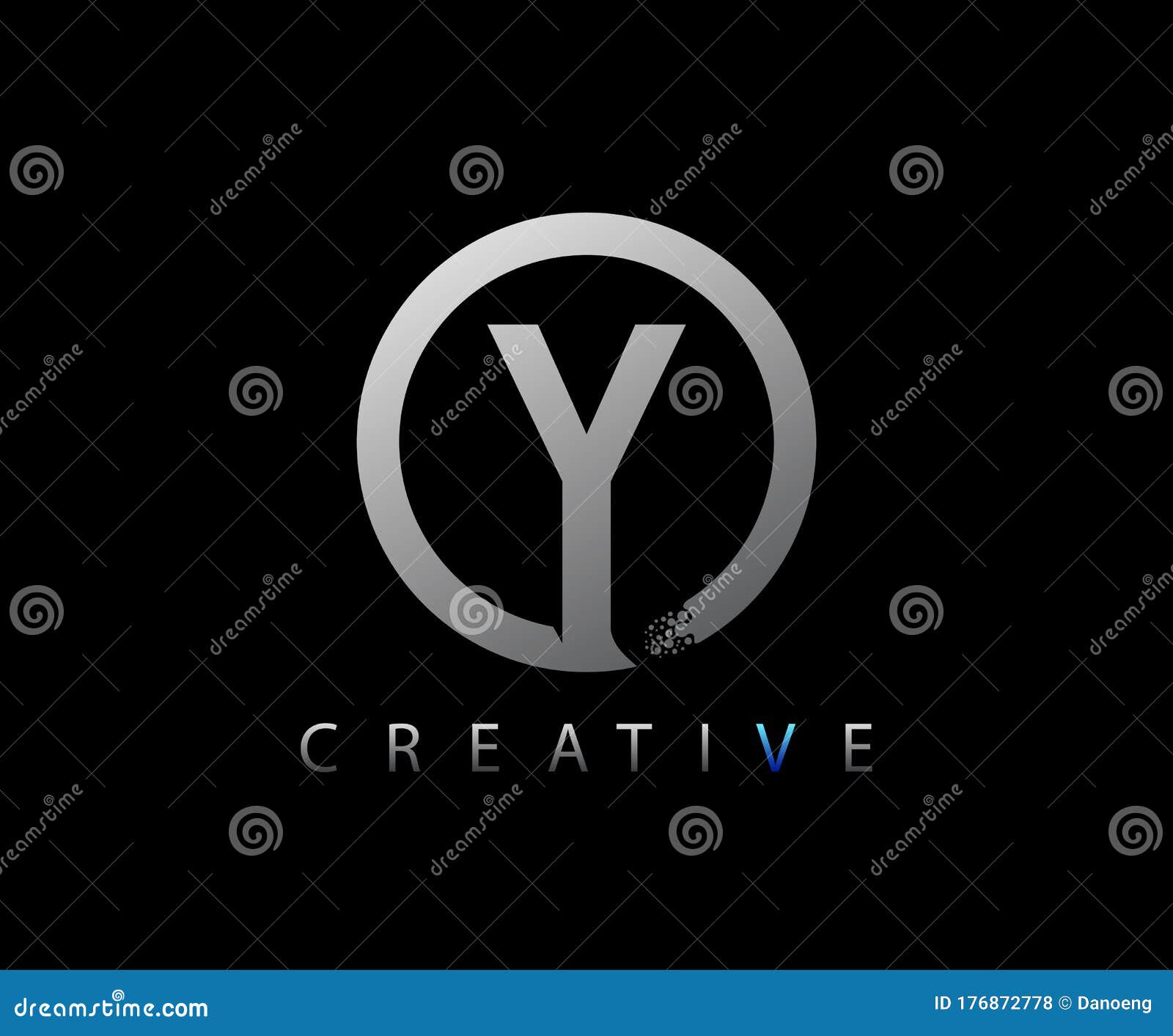 circle letter y network , technology and digital logo