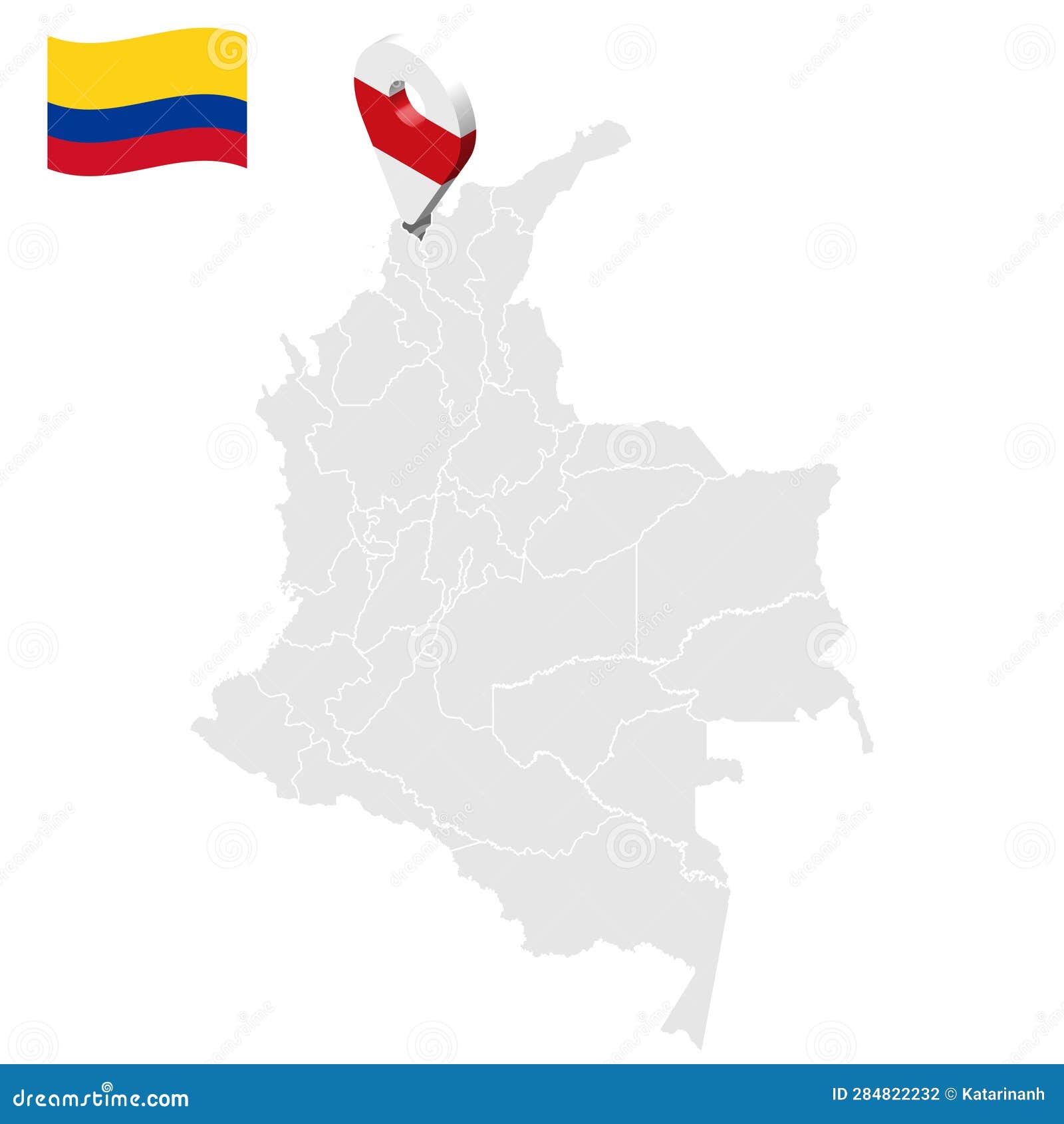 location of atlantico on map colombia. 3d atlantico location sign. flag of atlantico. q