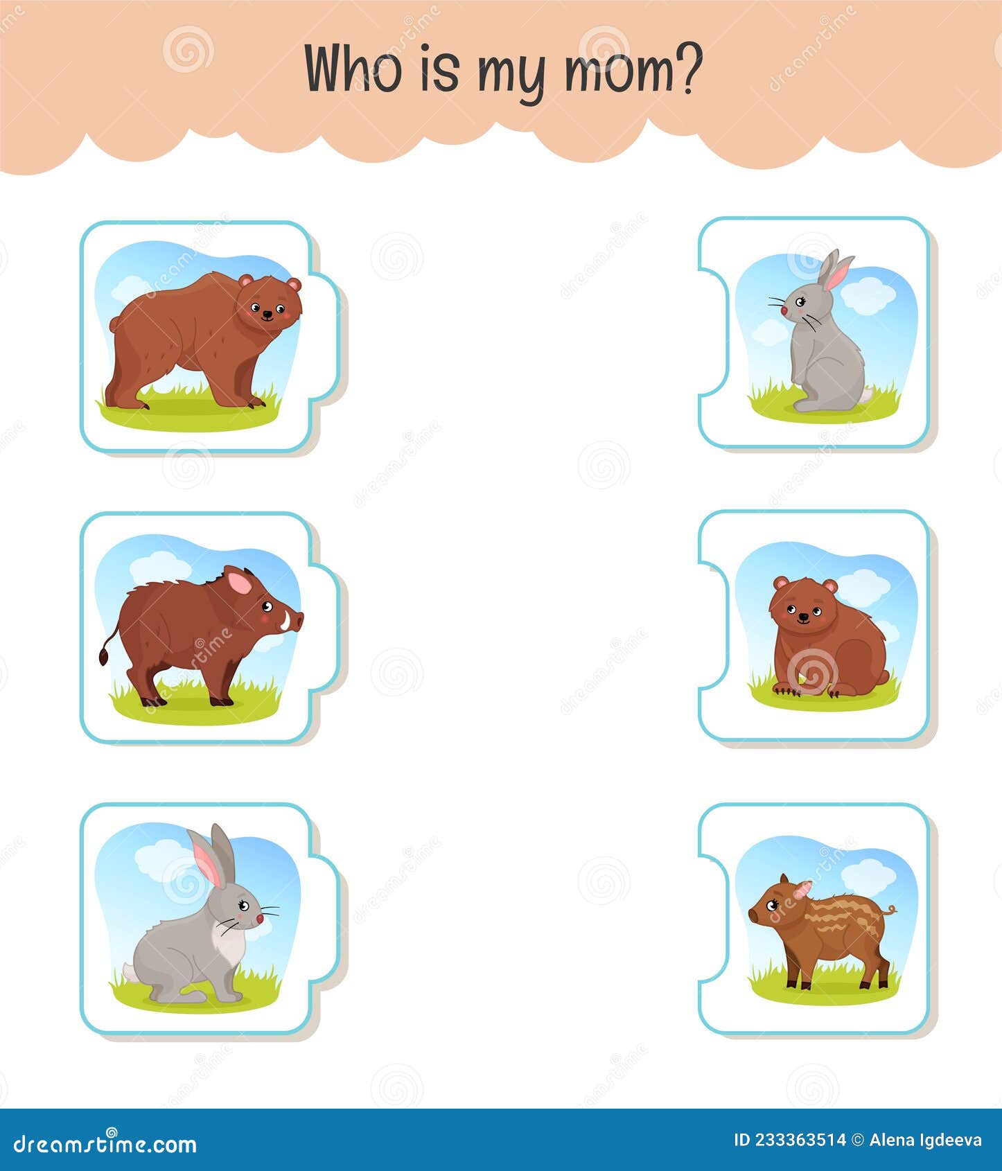 Animals Their Babies Stock Illustrations – 20 Animals Their Babies ...