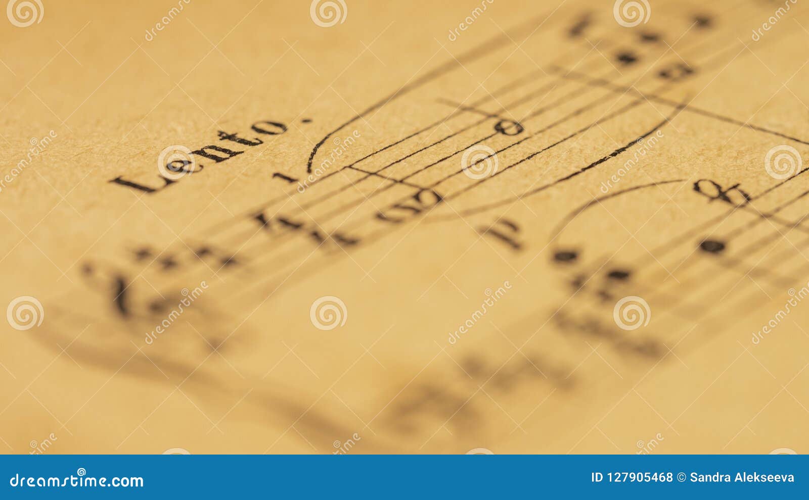 Sheet Music with Lento Tempo Mark Stock Photo - Image of pedal, closeup