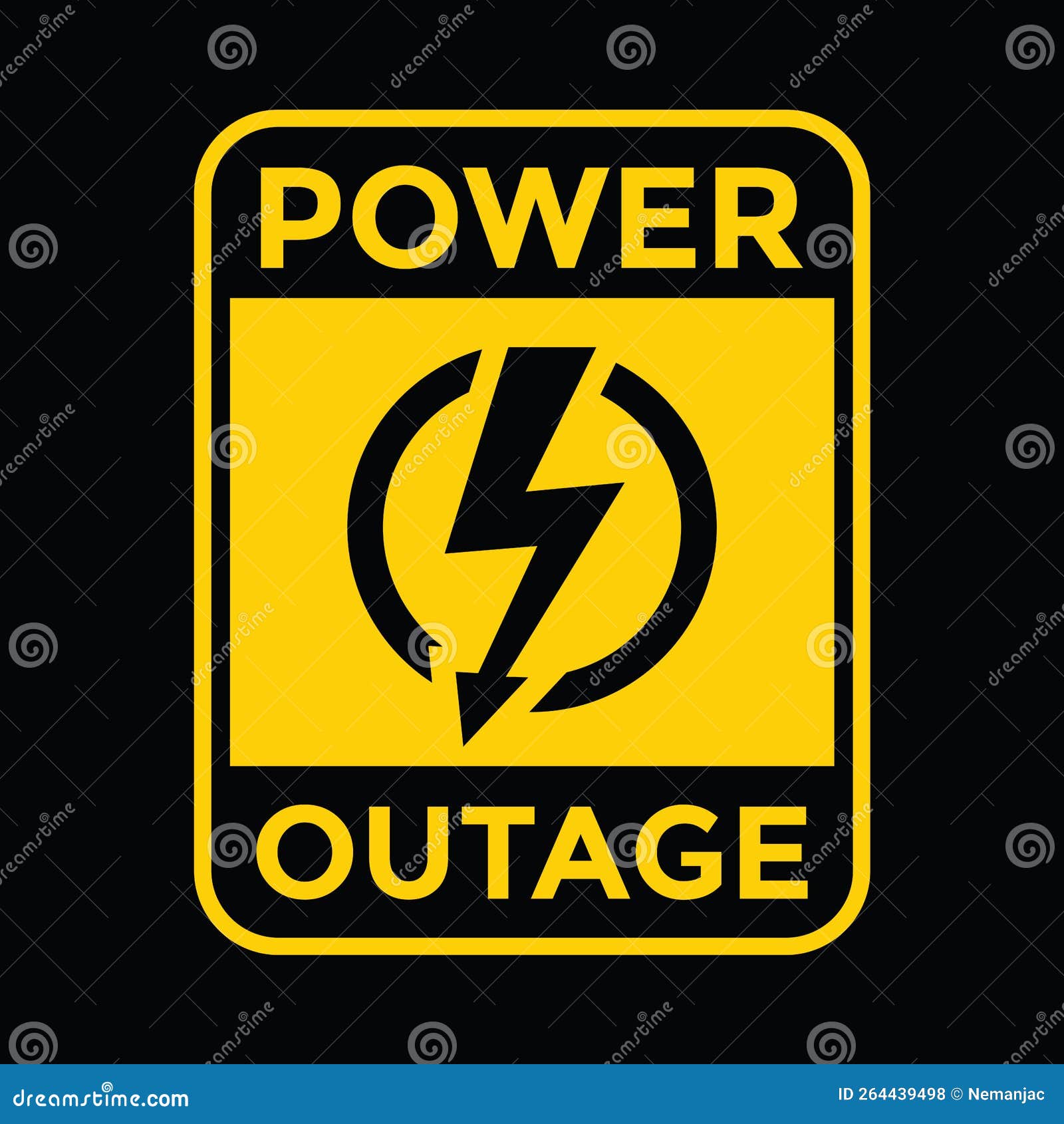Power Outage, Yellow Warning Sign Stock Illustration Illustration of