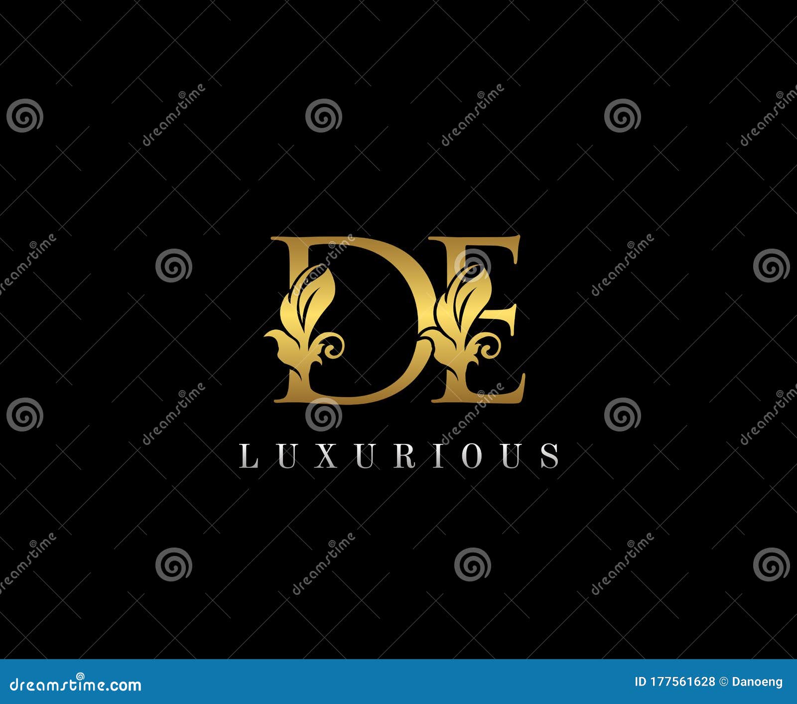 Stamp calligraphic design logo luxury Royalty Free Vector