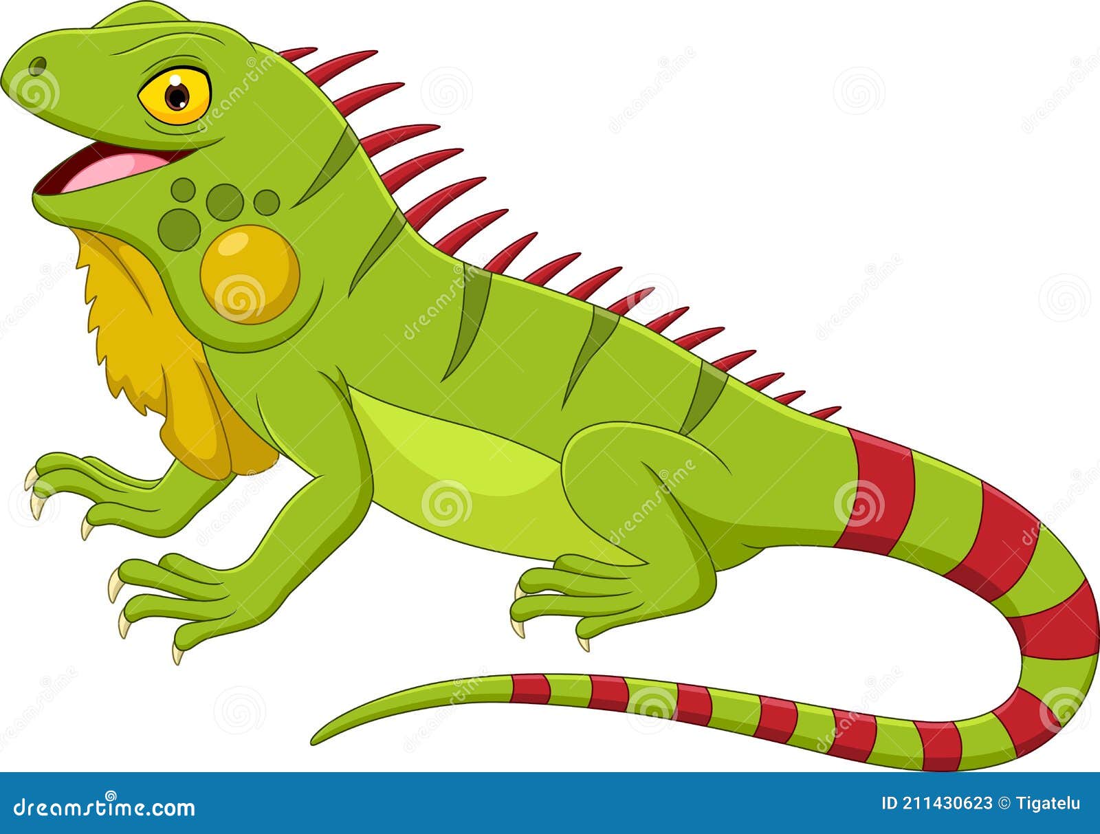 Cartoon Iguana Coloring Book Vector Illustration | CartoonDealer.com