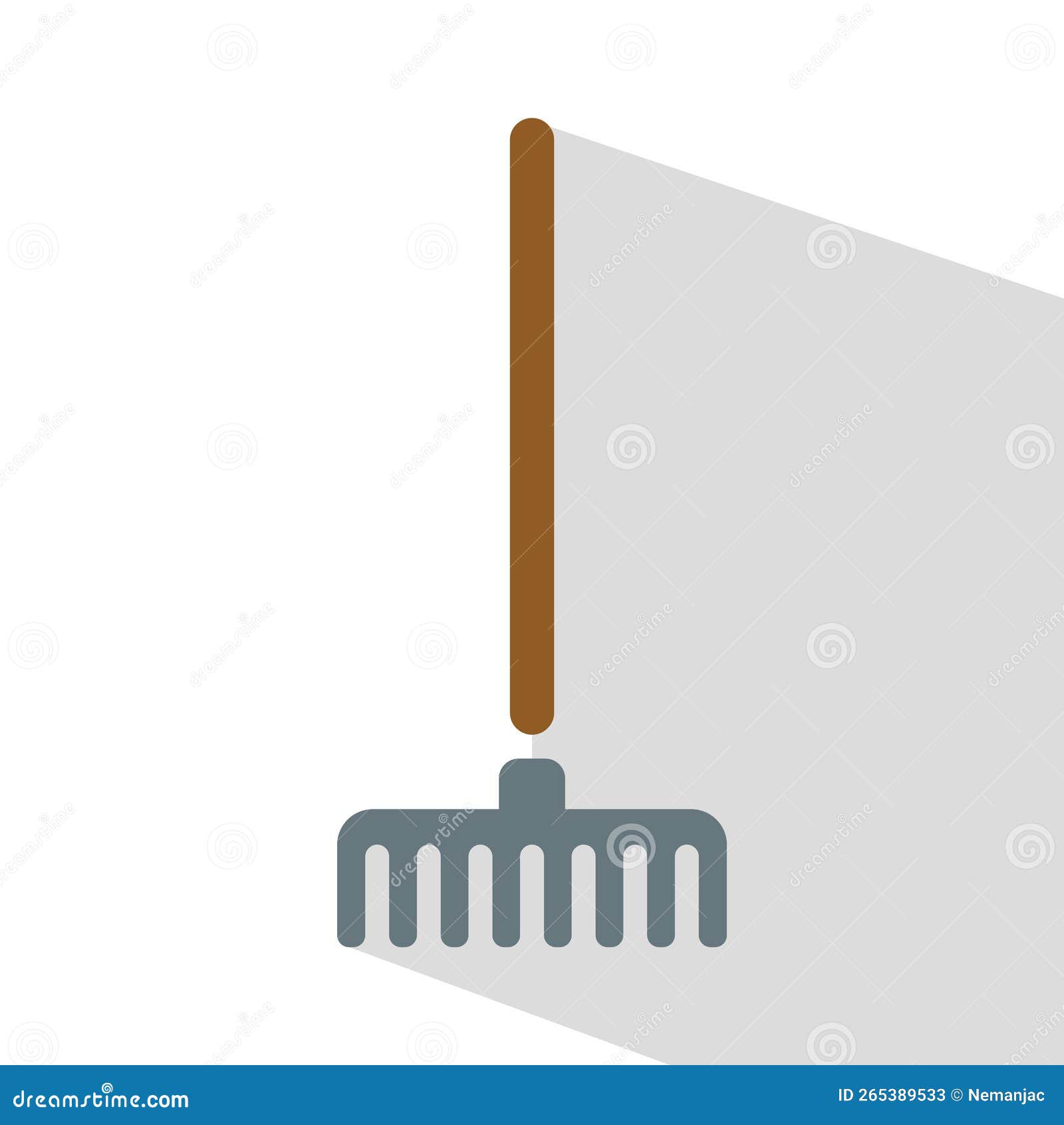 Rake icon, brown and gray stock illustration. Illustration of earth ...