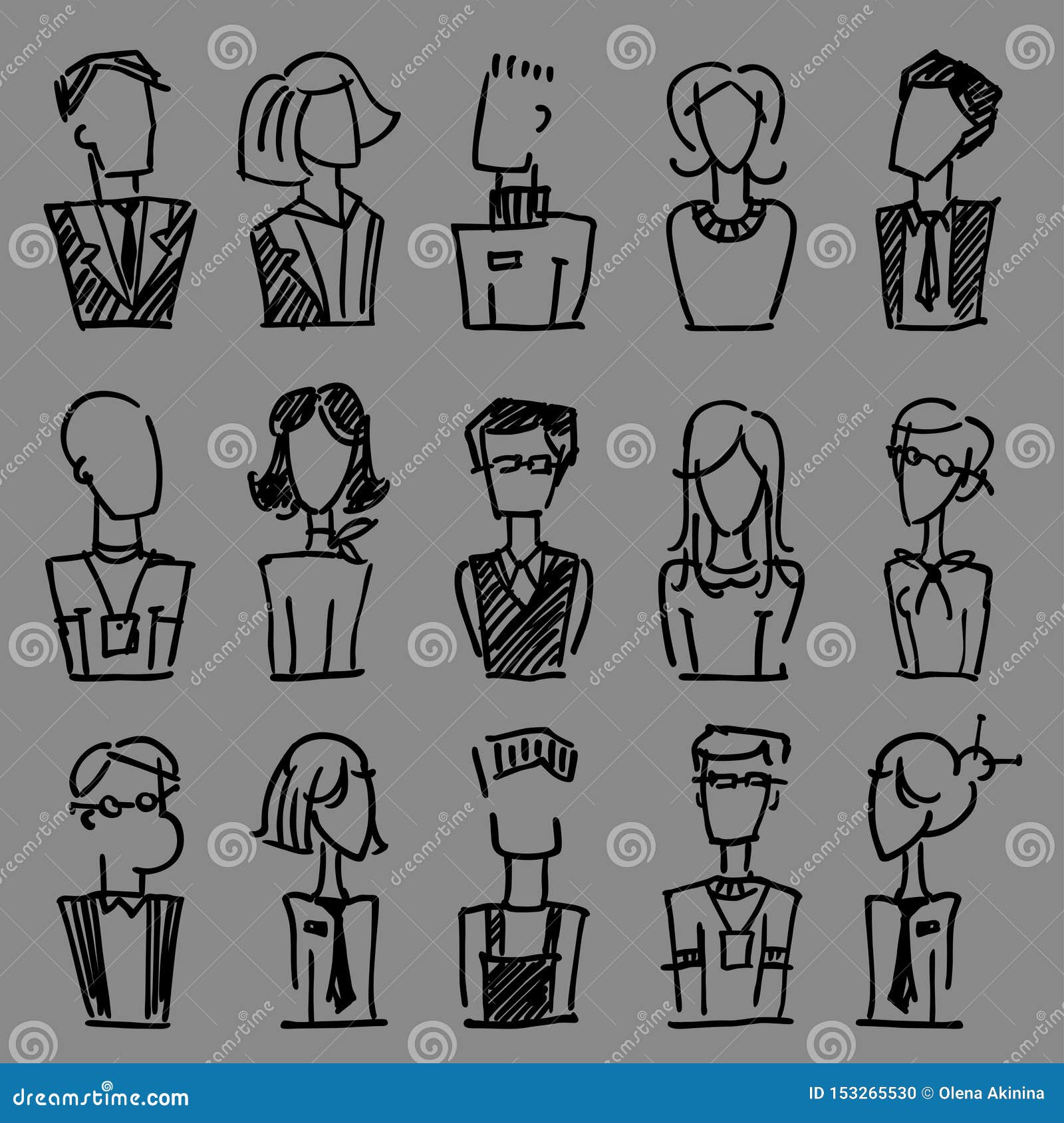 a set of  dooodle business avatar for presentation  and web site. a set of  dooodle businees avatar for presenta