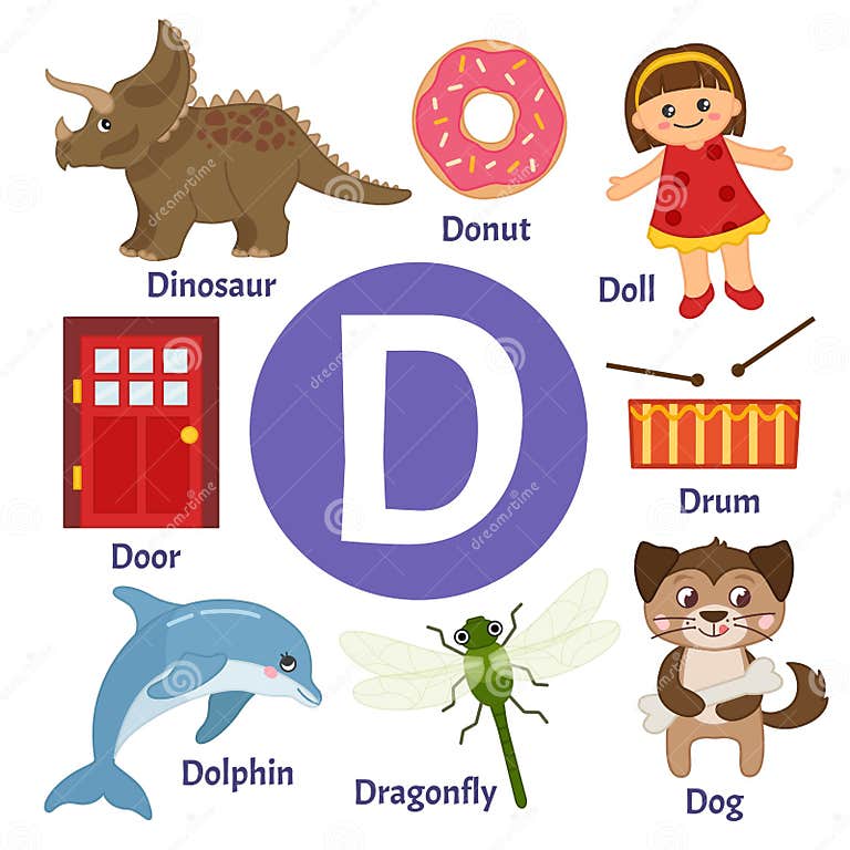 Vector cute kids alphabet. stock vector. Illustration of dinosaur ...