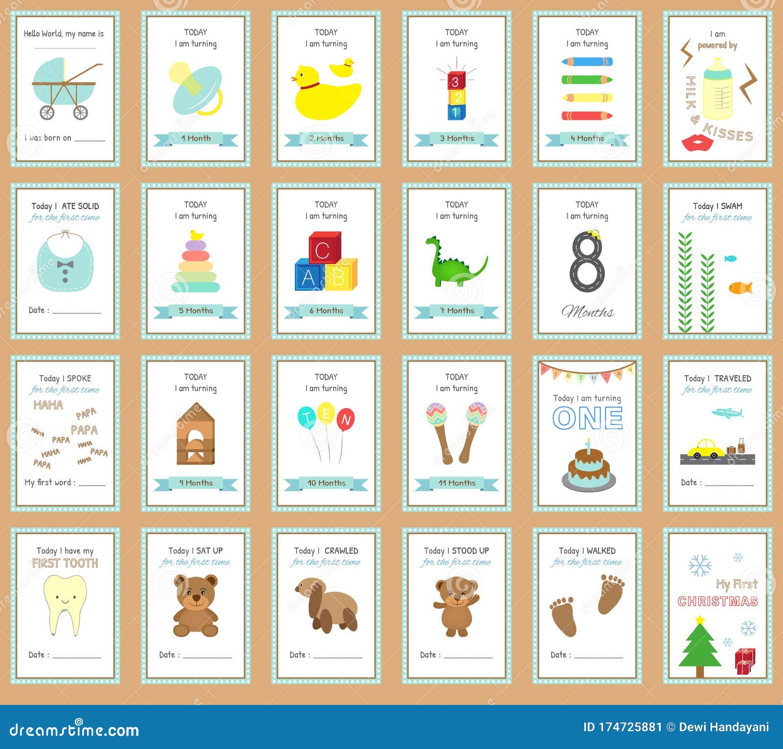 printable-baby-milestone-cards-design-stock-vector-illustration-of