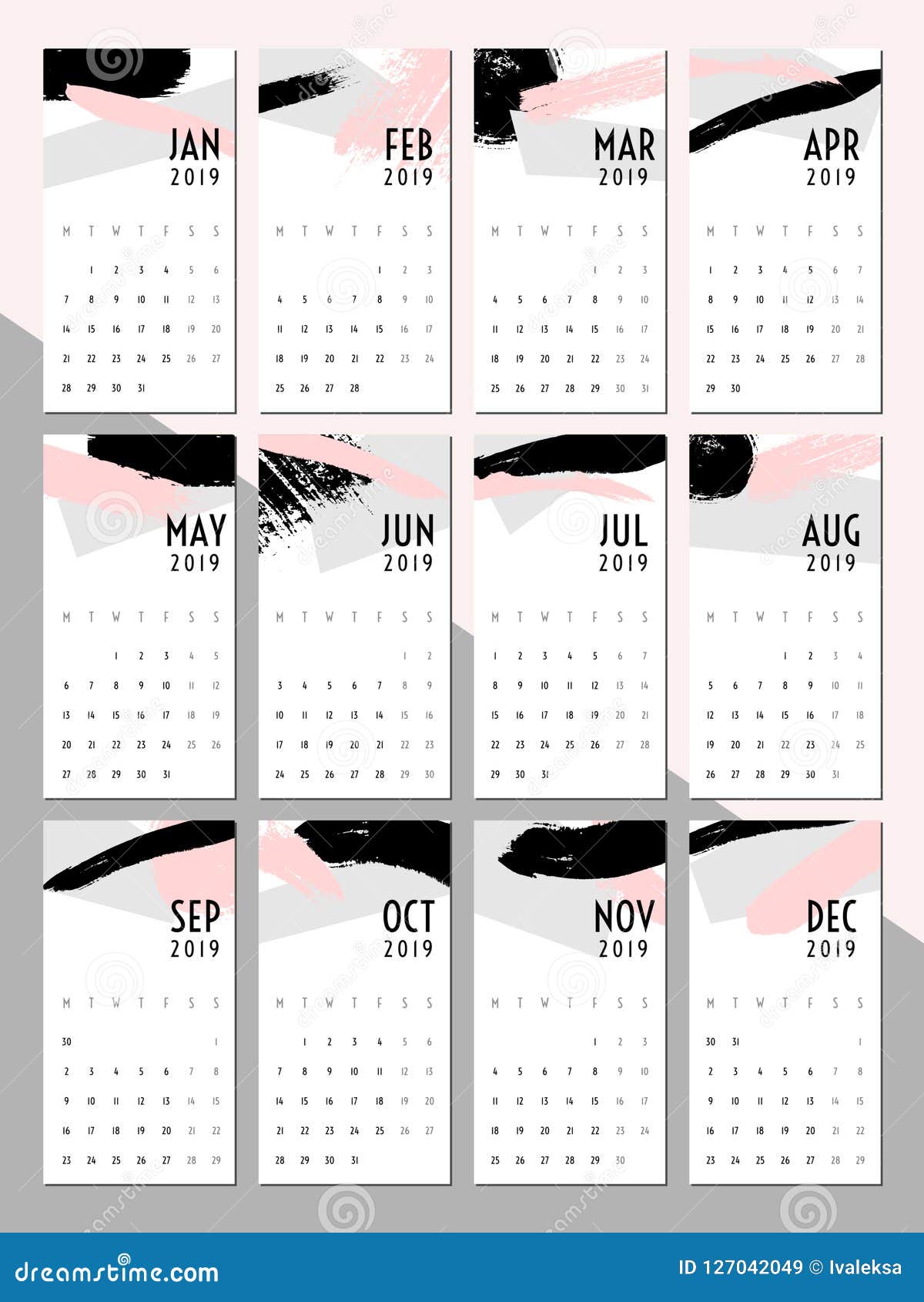 Twelve Month Calendar Template