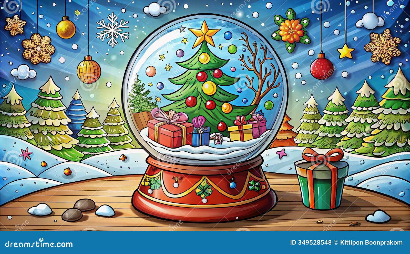 Printable Christmas Crystal Ball Coloring Page: Festive Fun For Kids