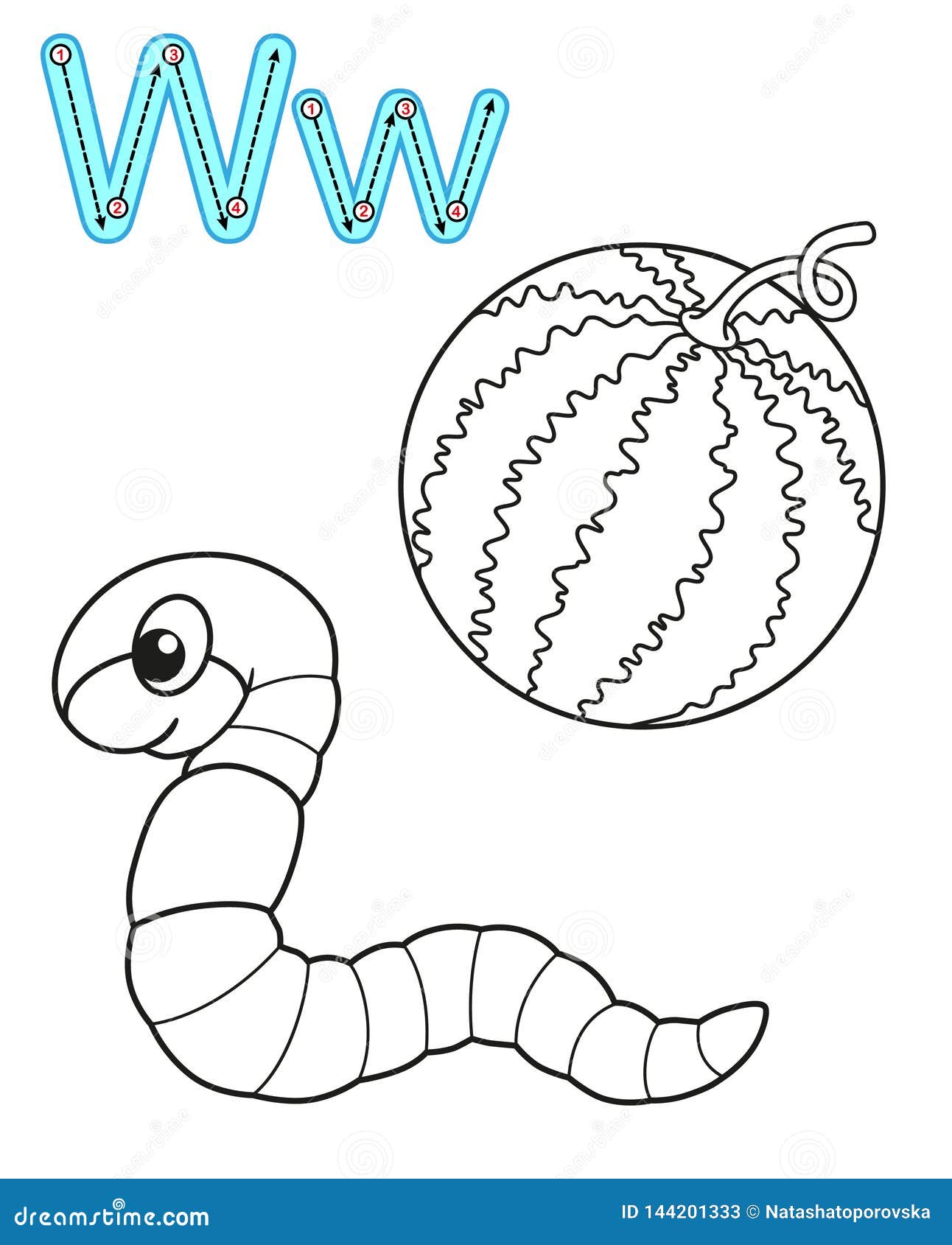 worm coloring pages