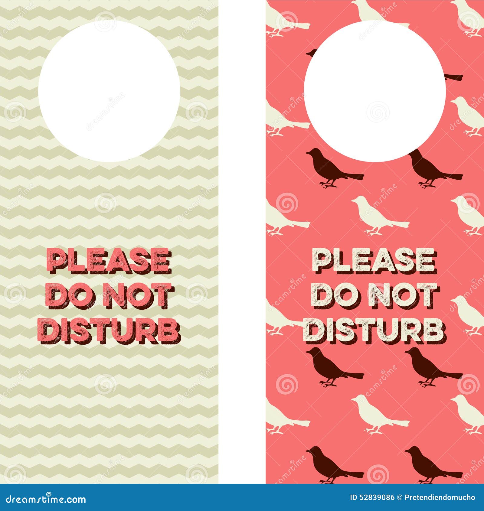 Printable Doorknob Hangers Stock Vector Illustration Of Print
