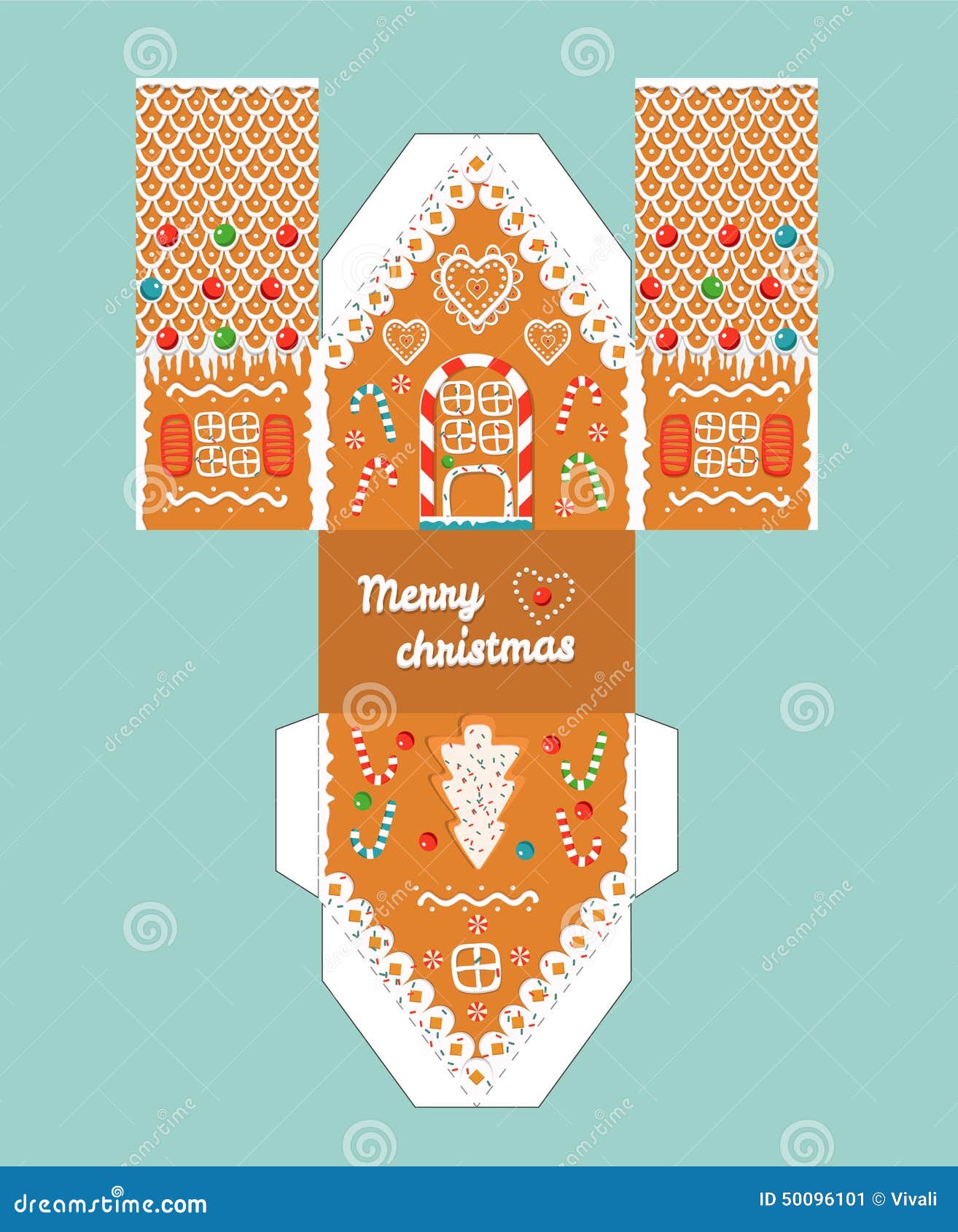 paper gingerbread house template printable