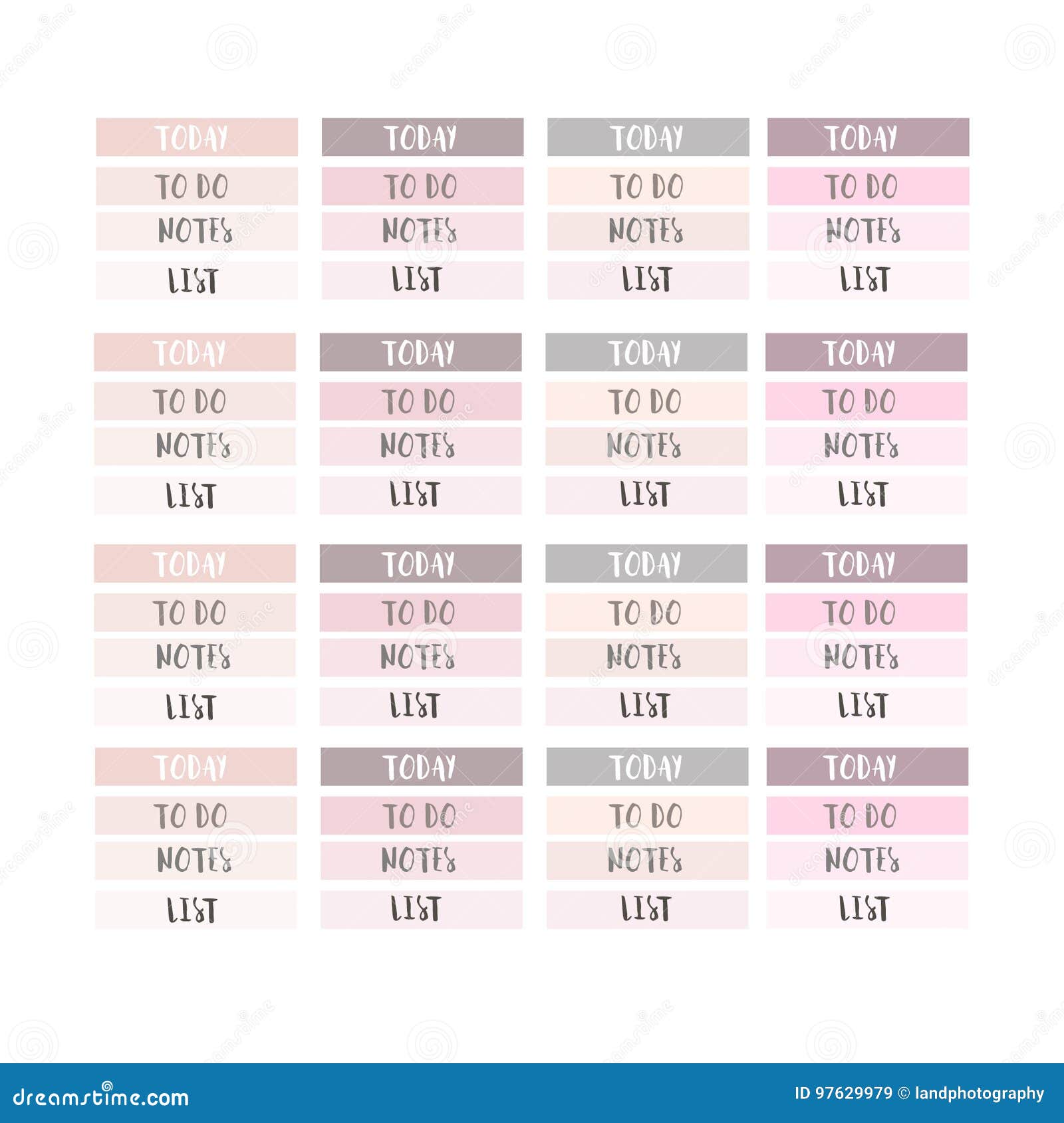 printable vector colourful stickers for planner stock vector illustration of school notes 97629979