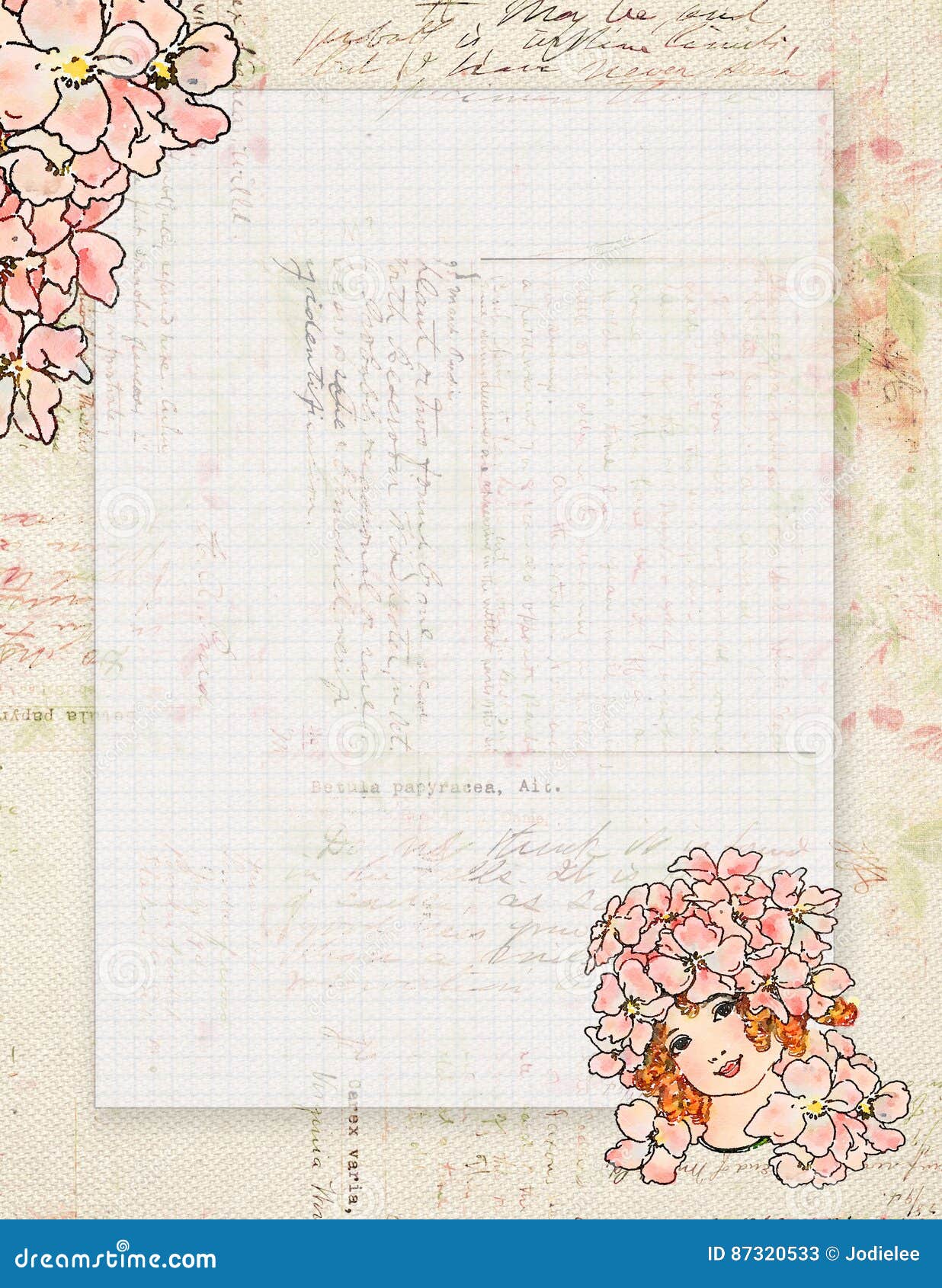Printable Vintage Letterhead Stationary - Vintage Fairy and
