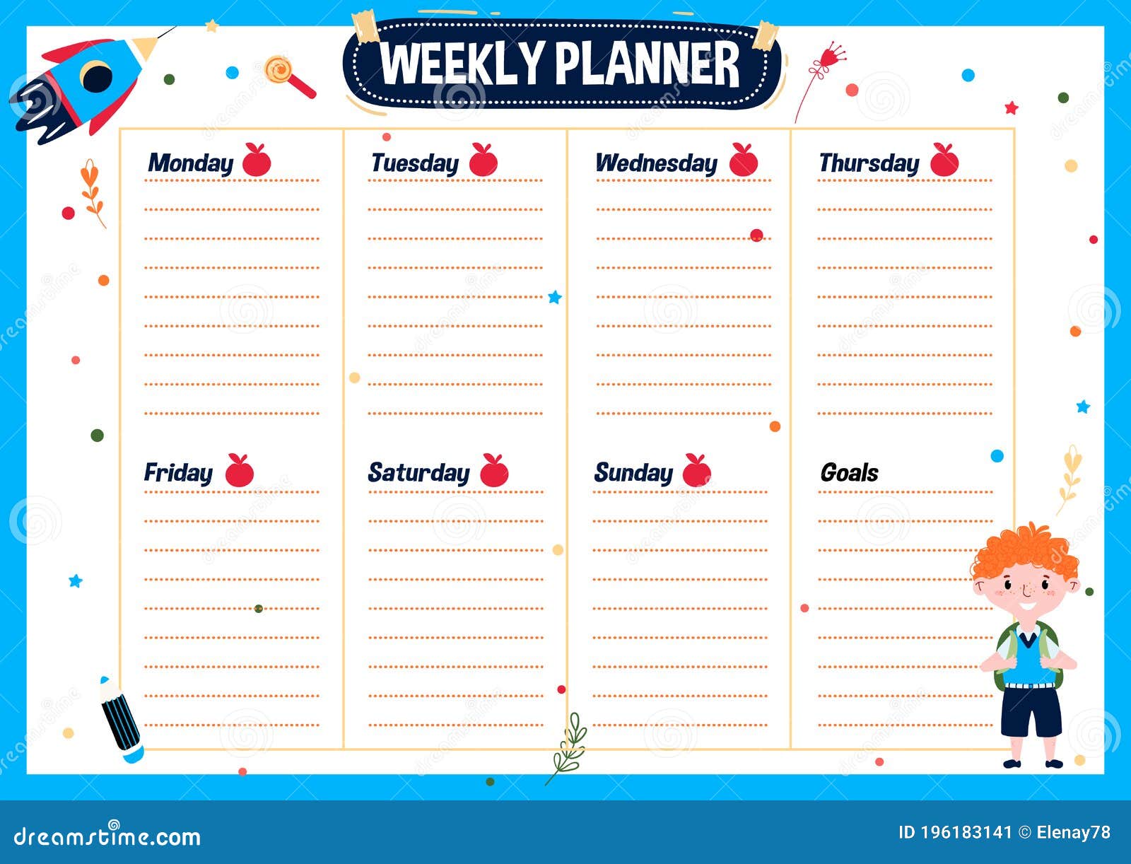 Weekly Organizer Weekly Planner School Planner Printable Planner Weekly Schedule To-Do List