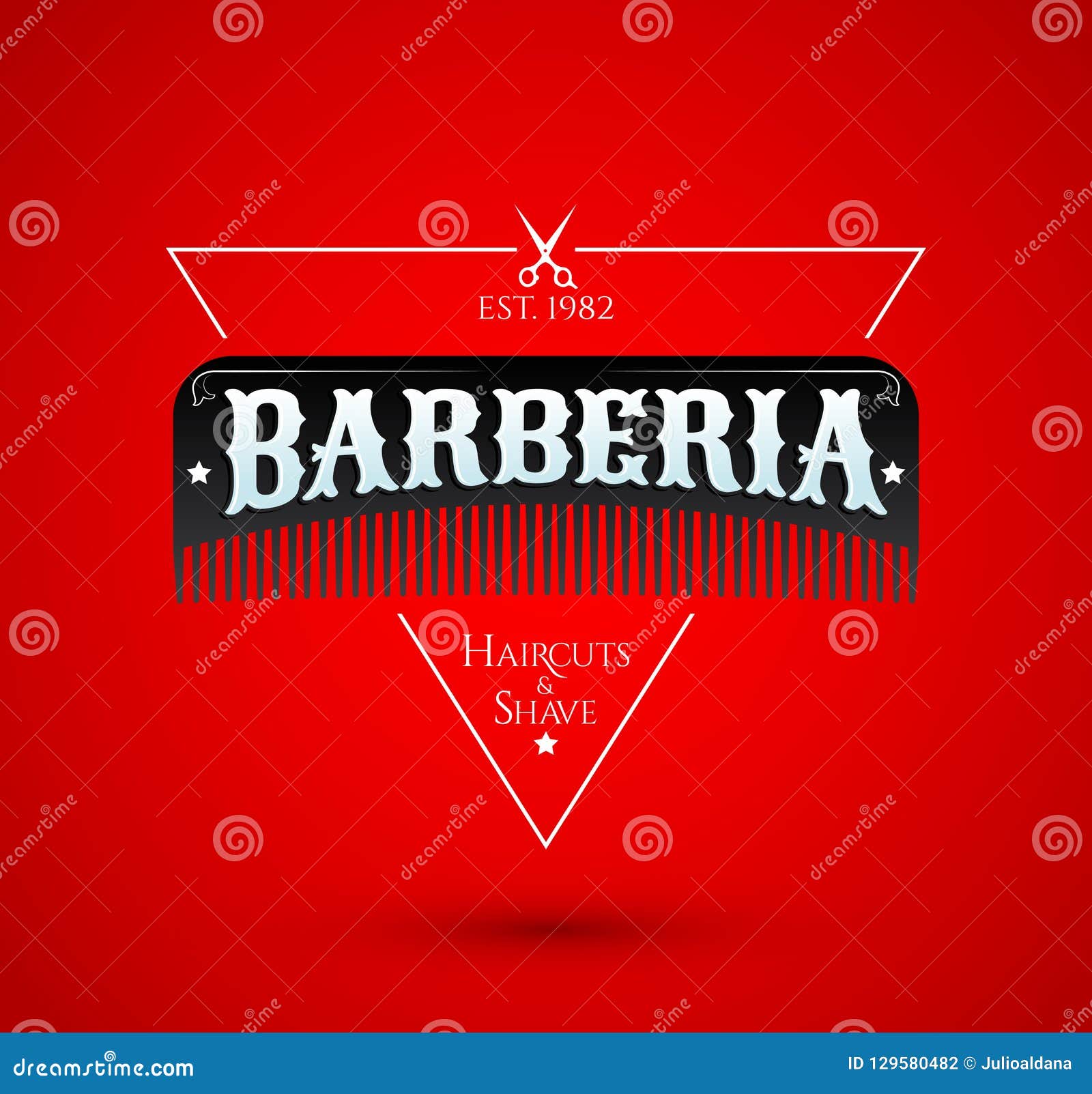 printbarberia, barbershop spanish text,  emblem  with hair comb