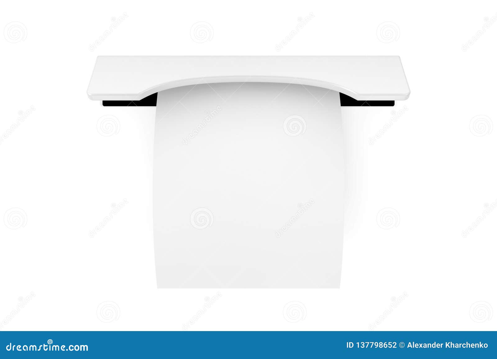 Download Printed Blank Shopping Paper Bill Receipt ATM Mockup. 3d ...