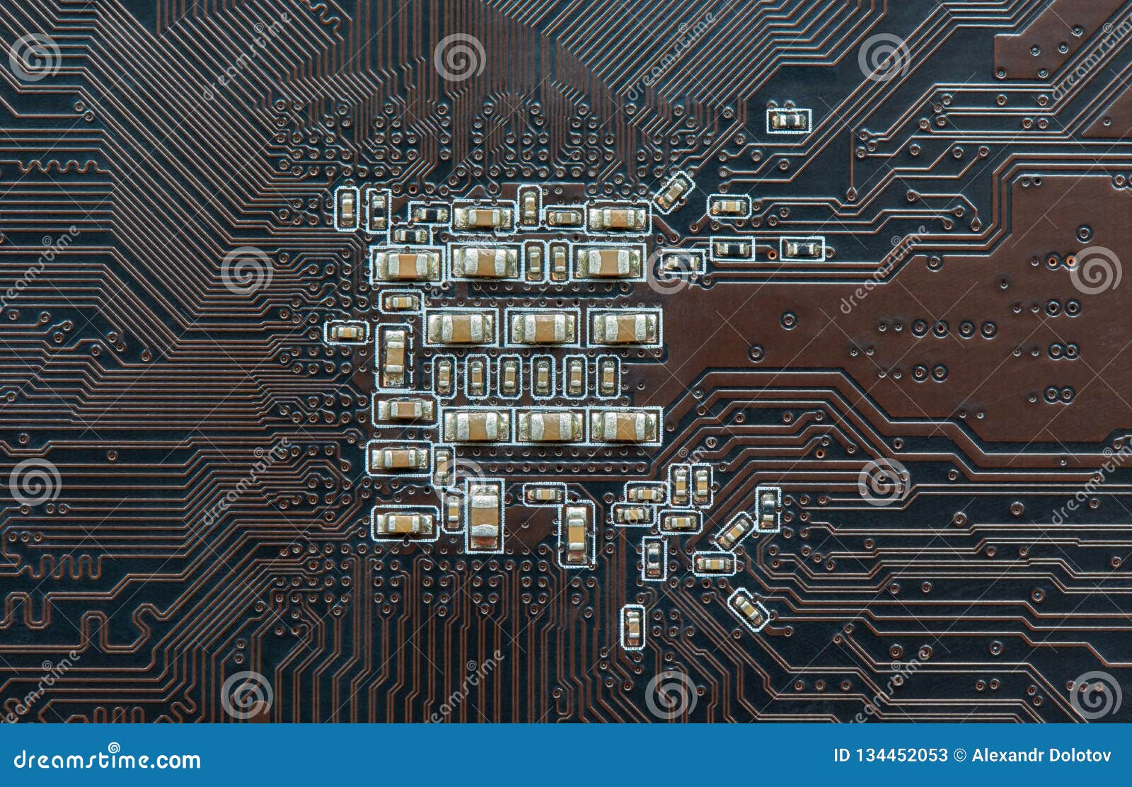 Printed Circuit Board With Electronic Components Stock Image - Image of ...