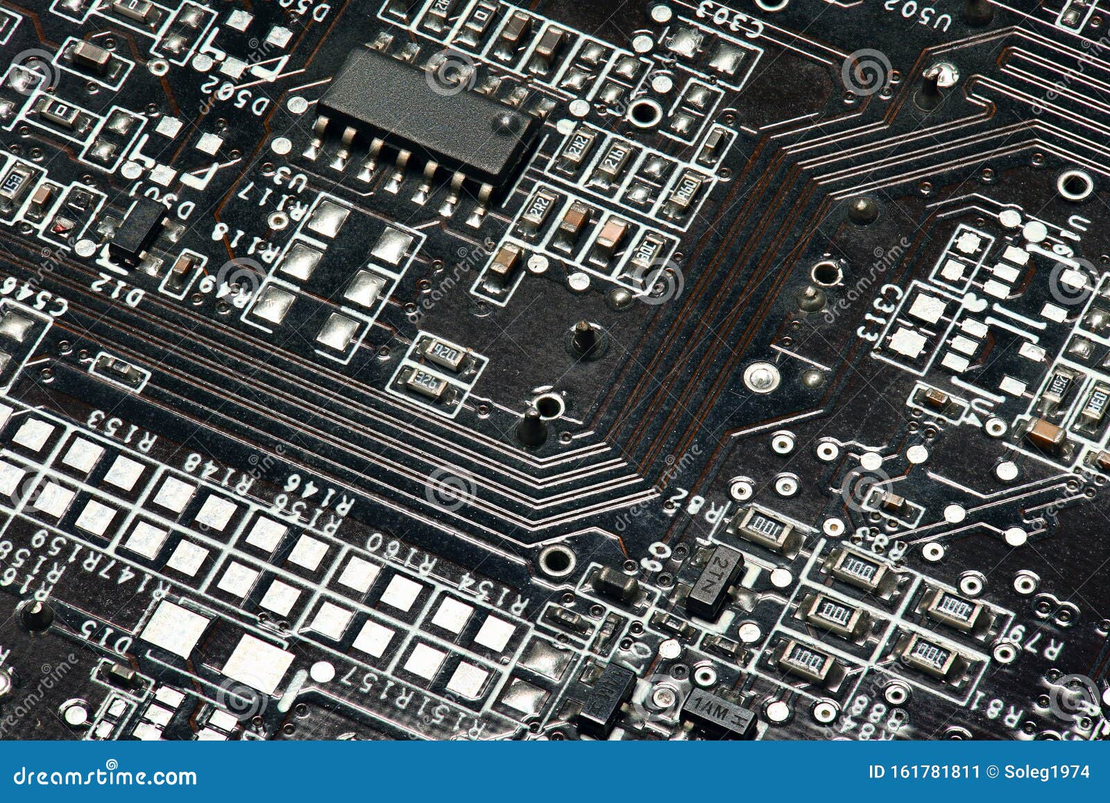 Printed Circuit Board and Microchip, or Cpu Closeup - Electronic Component  for Digital Equipment, Concept for Development of Stock Image - Image of  computer, electric: 161781811