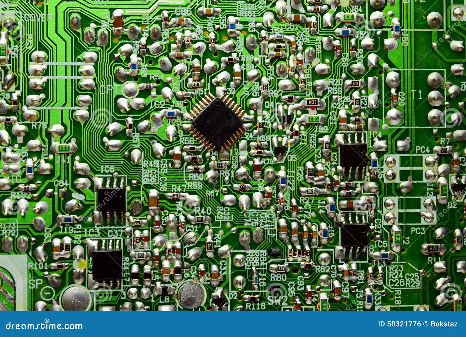 Printed Circuit Board With Radio Parts Stock Photo - Image of component