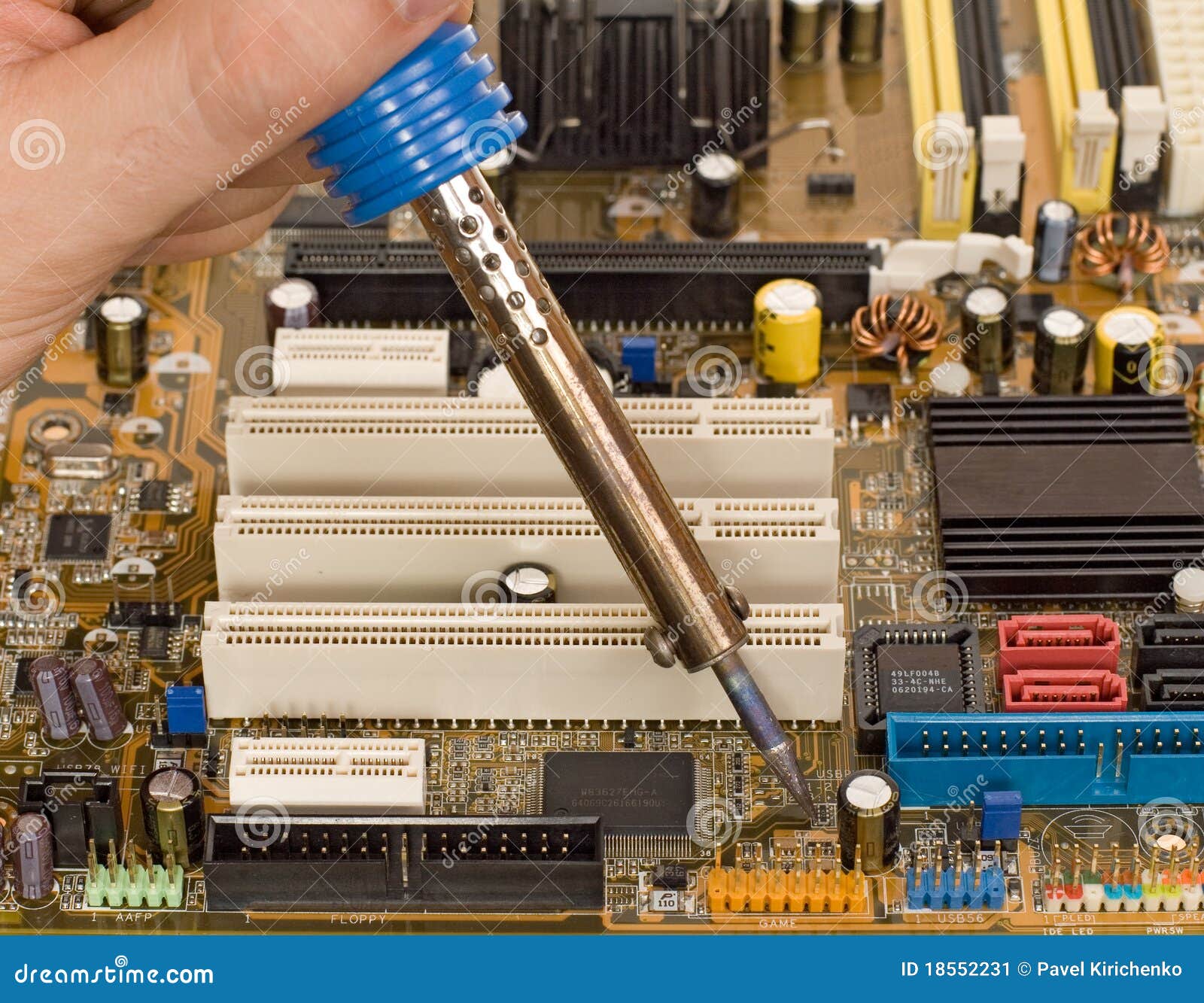 Printed Circuit Board Repair Work Stock Image Image of printed