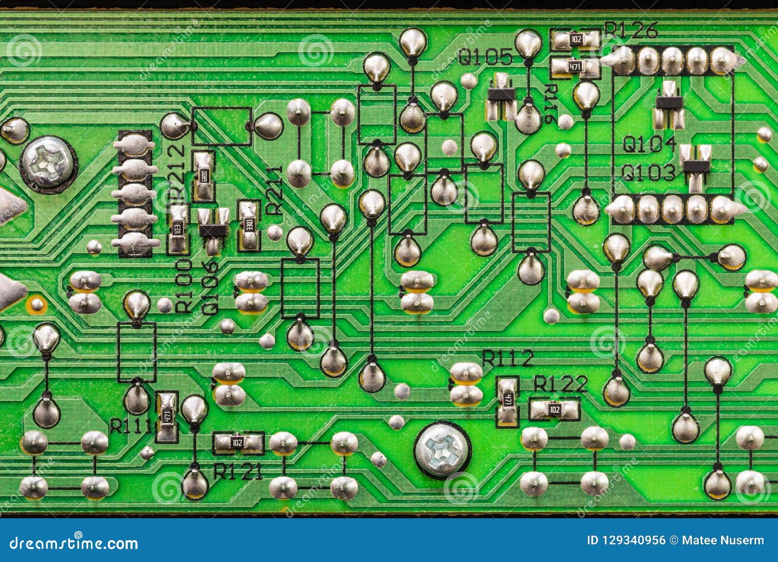 Printed circuit board stock photo. Image of board, marking 129340956