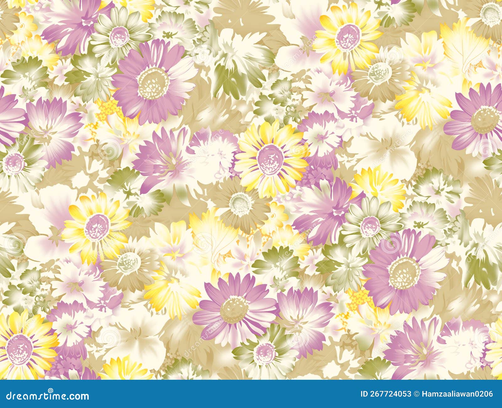 Printed in Fabrics Textile Industry Flowers Handmade Artworks Digital