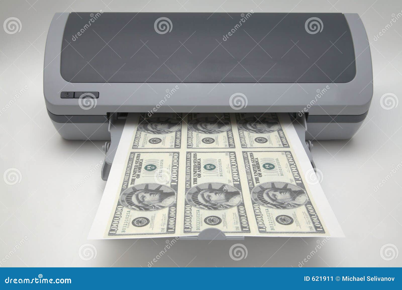 Printer With 1000000 Dollar Bills Stock Image Image Of Grand Change 621911