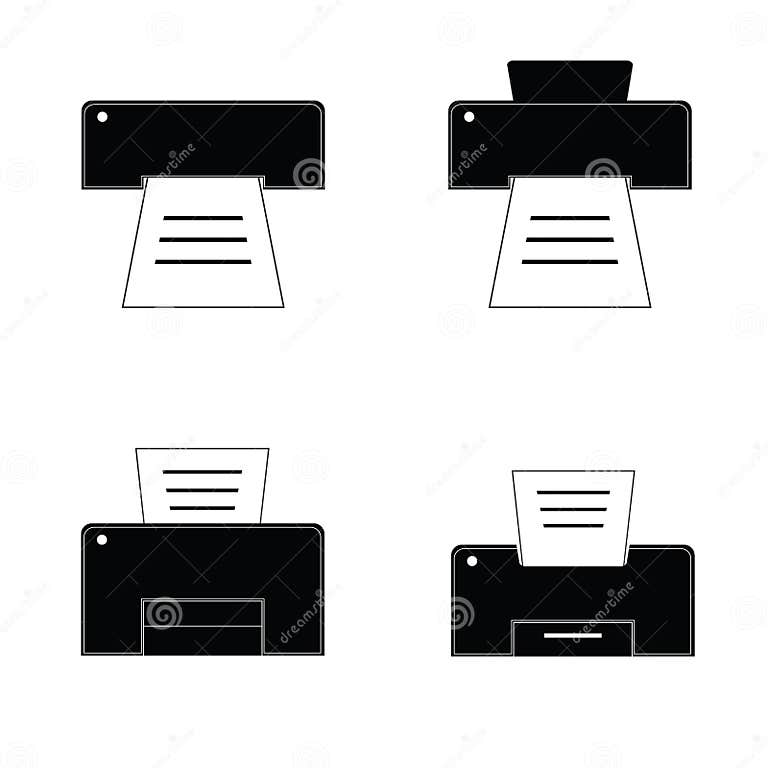 Printer black and white stock vector. Illustration of 50230267
