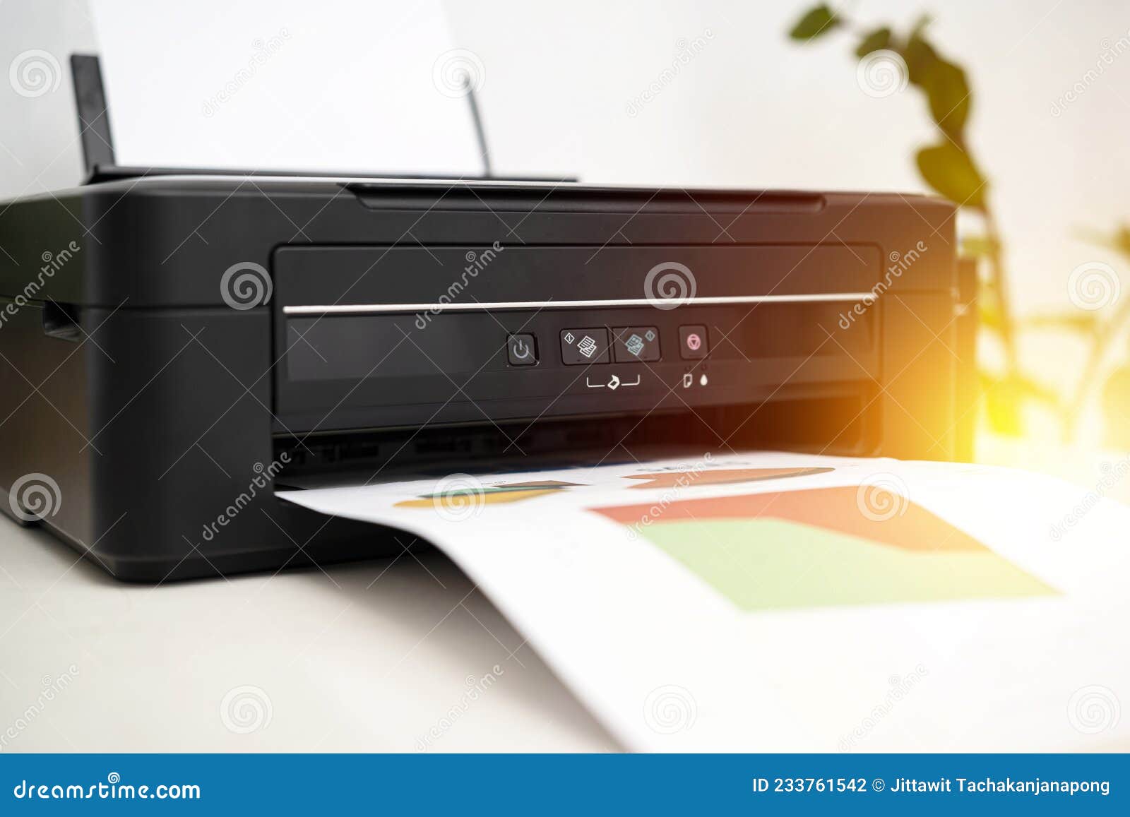 Printer and Computer. Office Table Stock Photo Image of copier, laser