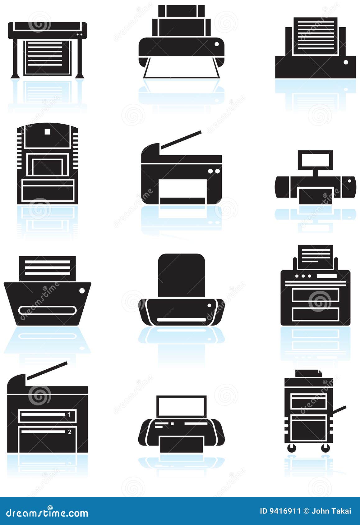 Printer / Copy Machine Icons Stock Image Image 9416911