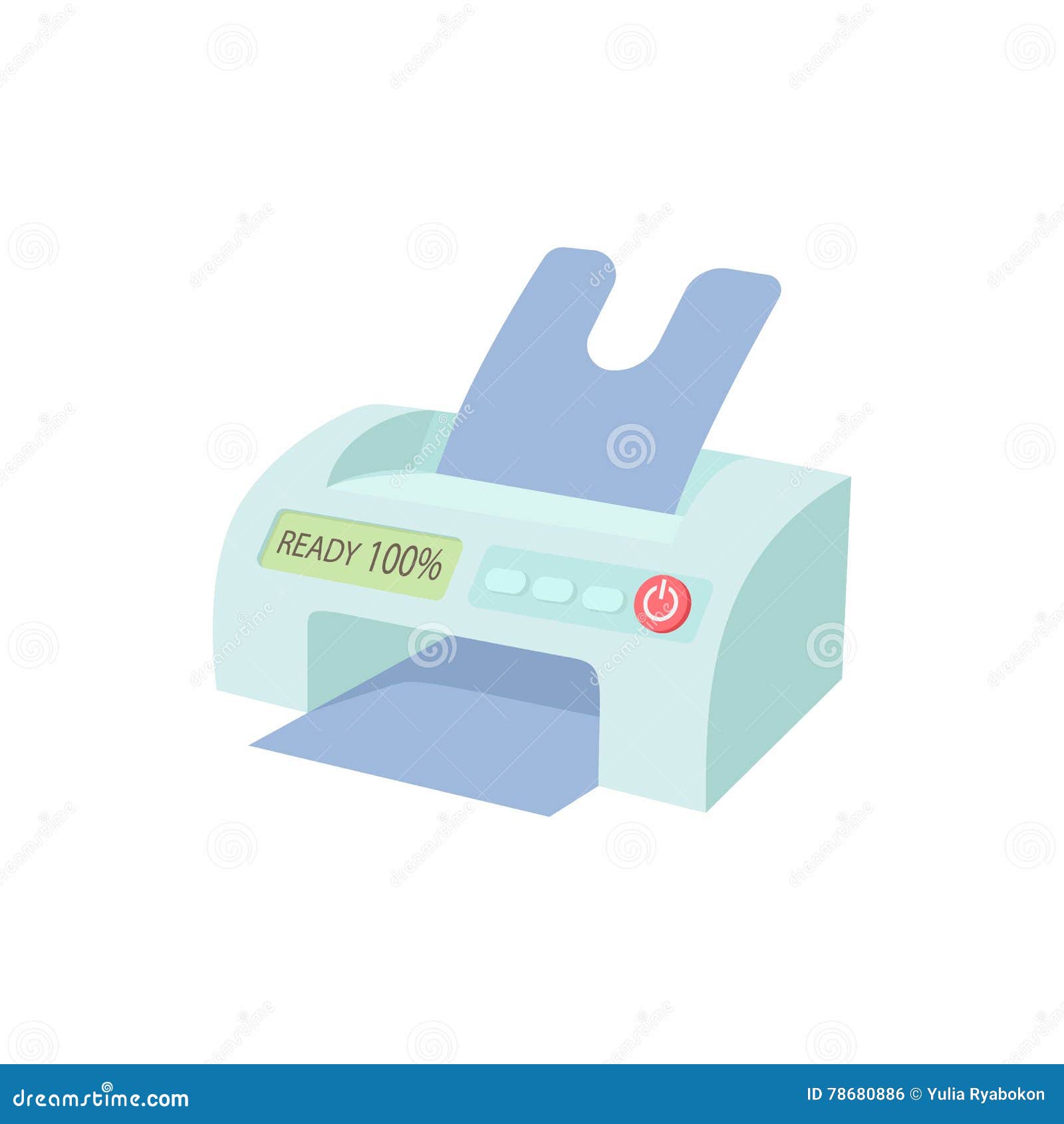 Printer Icon in Cartoon Style Stock Vector - Illustration of equipment