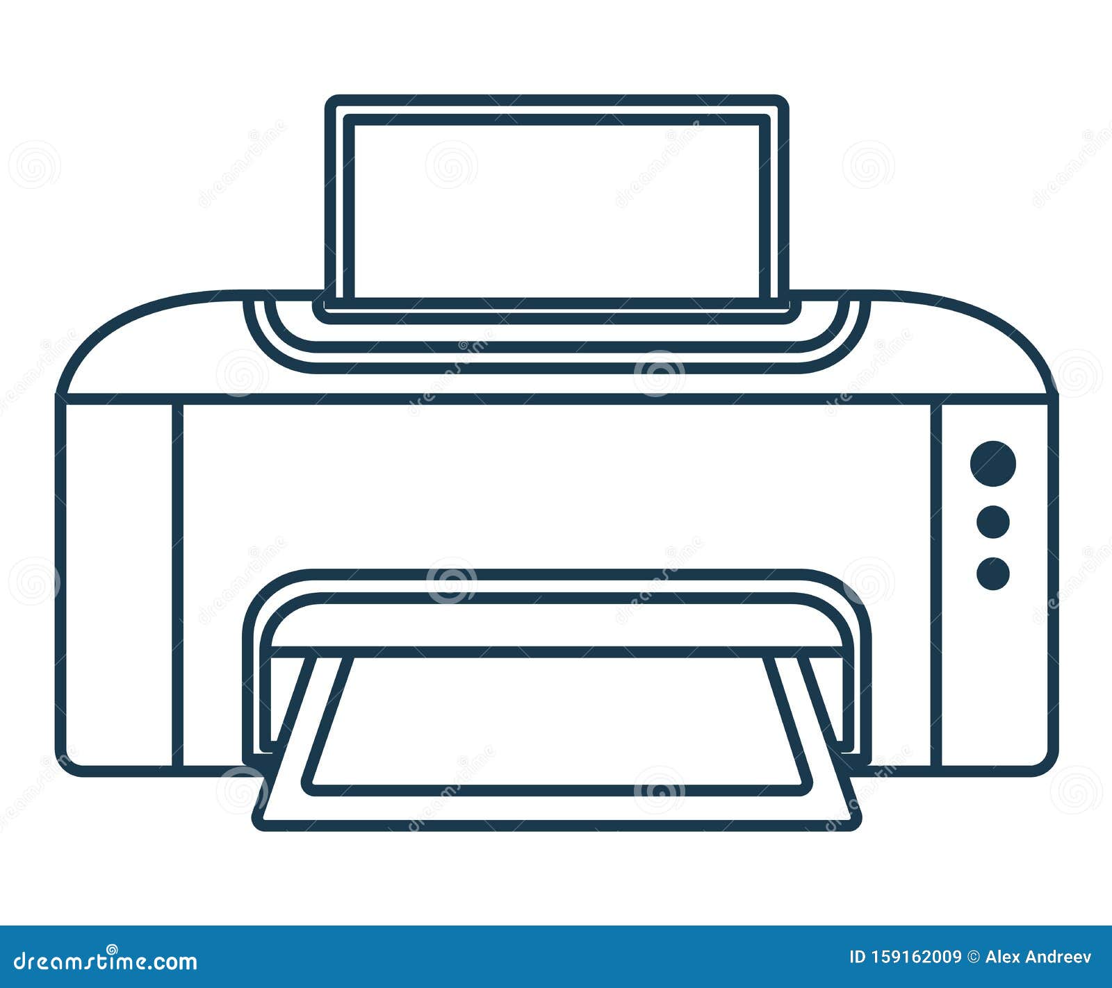 Printer Icon. Concept for Hi Tech. Outline Office Equipment. Technical