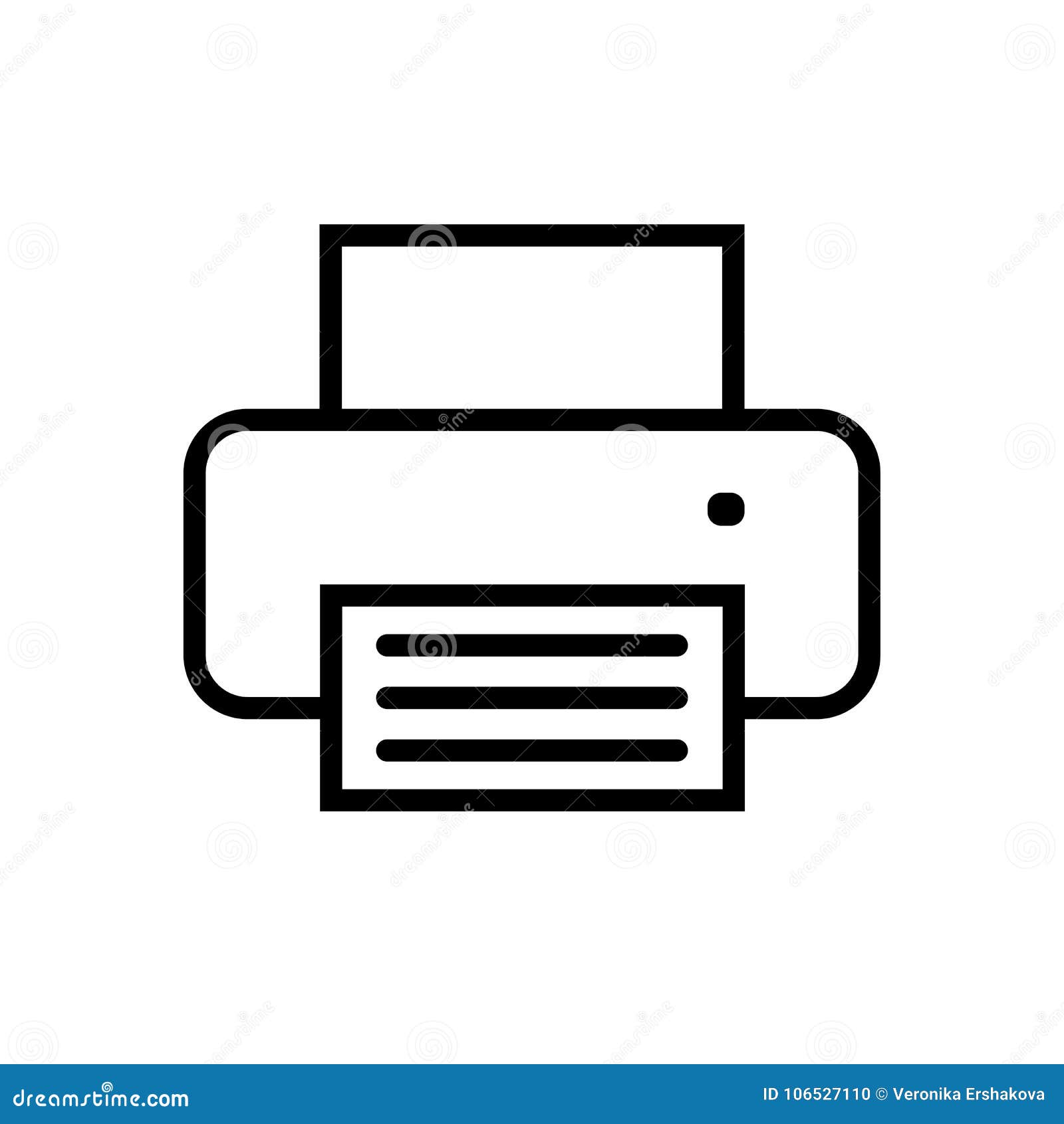 Printer Icon in Flat Style. Stock Vector Illustration of machine